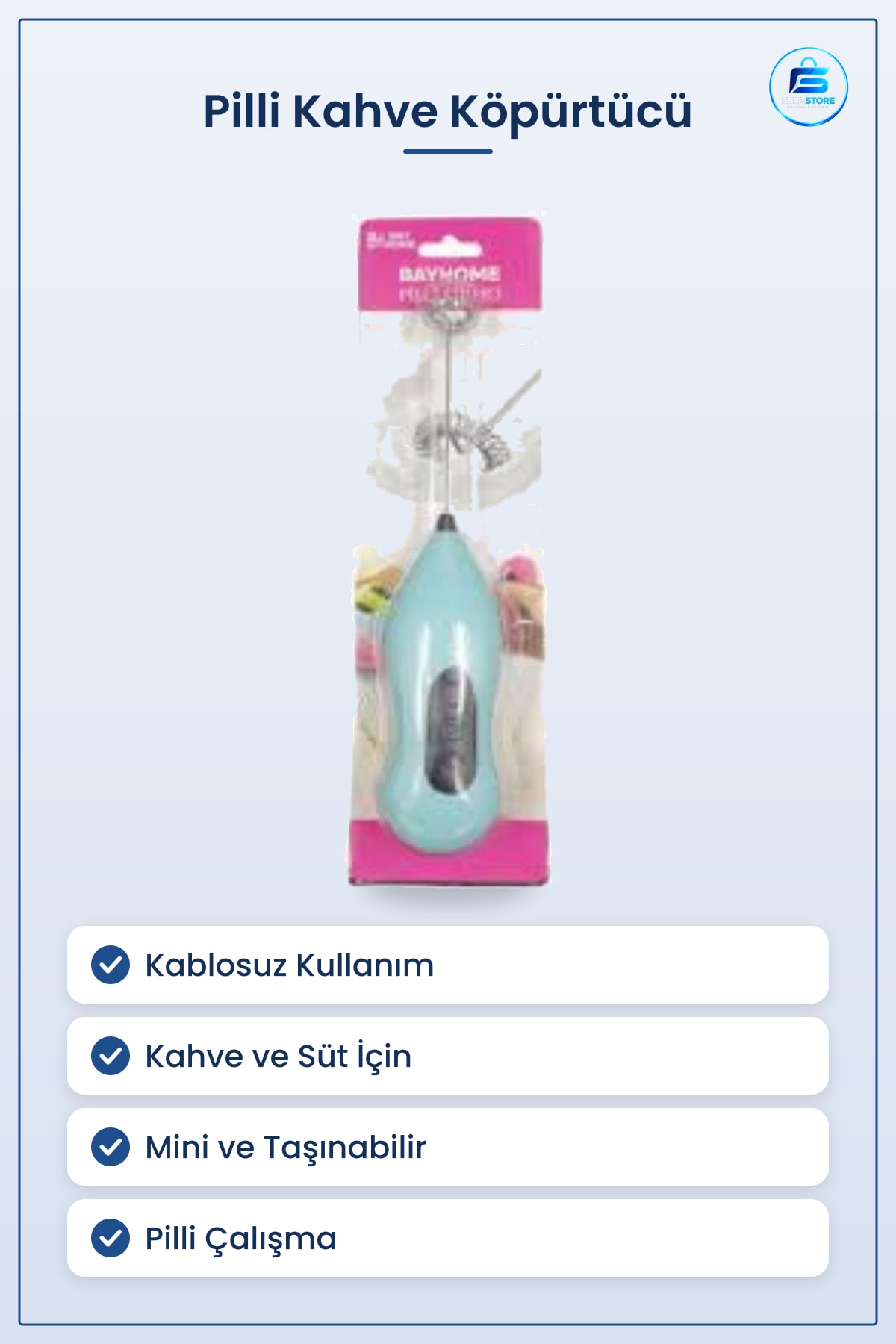 Pilli Kahve Köpürtücü Kişisel Blender Mutfak Süt Kablosuz Mini Elektrikli Taşınabilir Mikser