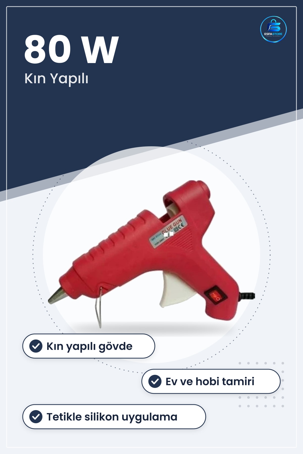 Sıcak Silikon Tabancası 80 W Kalın Yapı Elektrikli Yapıştırma Ev ve Hobi Tamir Aleti