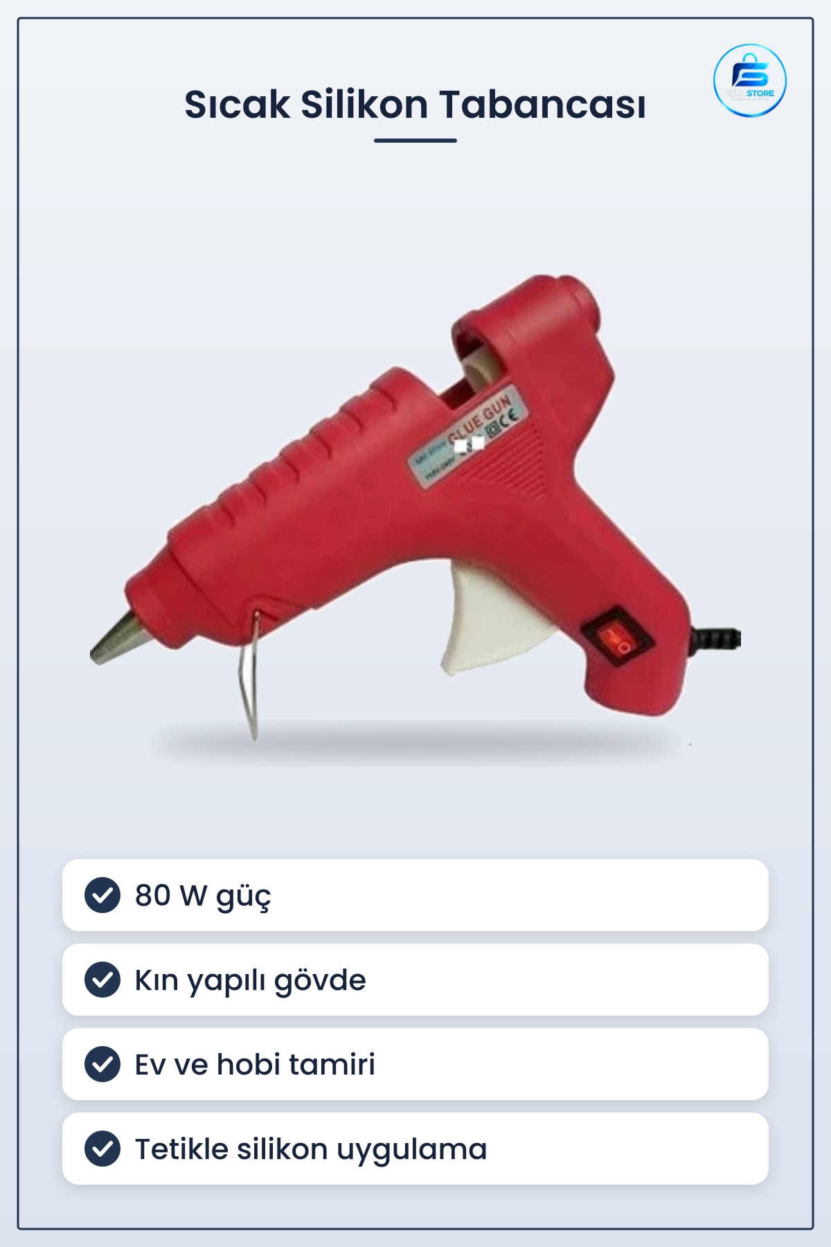 Sıcak Silikon Tabancası 80 W Kalın Yapı Elektrikli Yapıştırma Ev ve Hobi Tamir Aleti