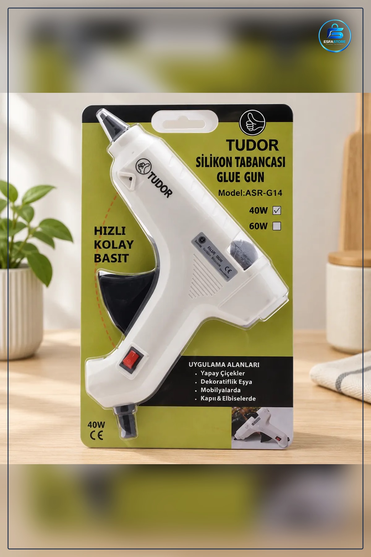 Sıcak Silikon Tabancası 40 W Kalın Uçlu Hobi Tamirat Yapıştırma El Sanatları Dekoratif Atölye