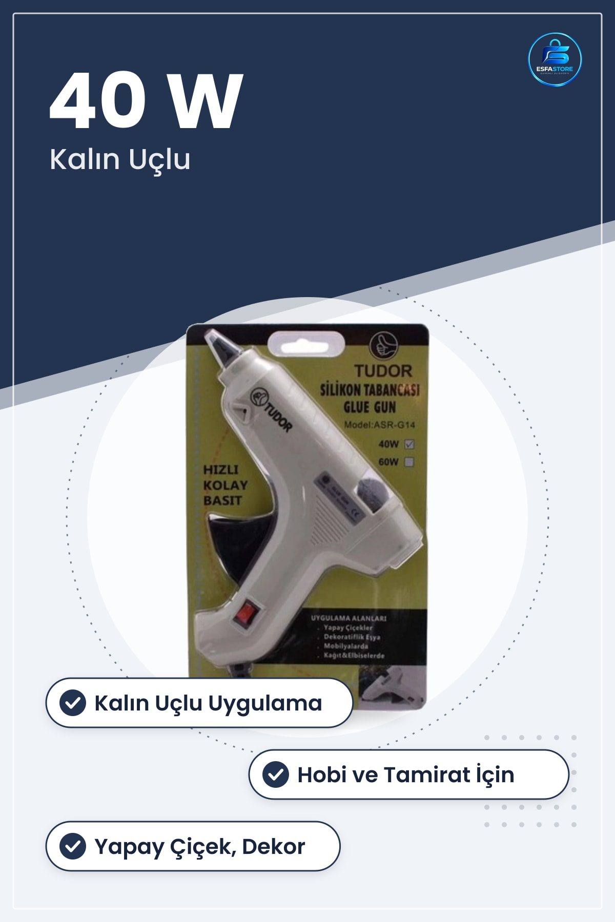 Sıcak Silikon Tabancası 40 W Kalın Uçlu Hobi Tamirat Yapıştırma El Sanatları Dekoratif Atölye