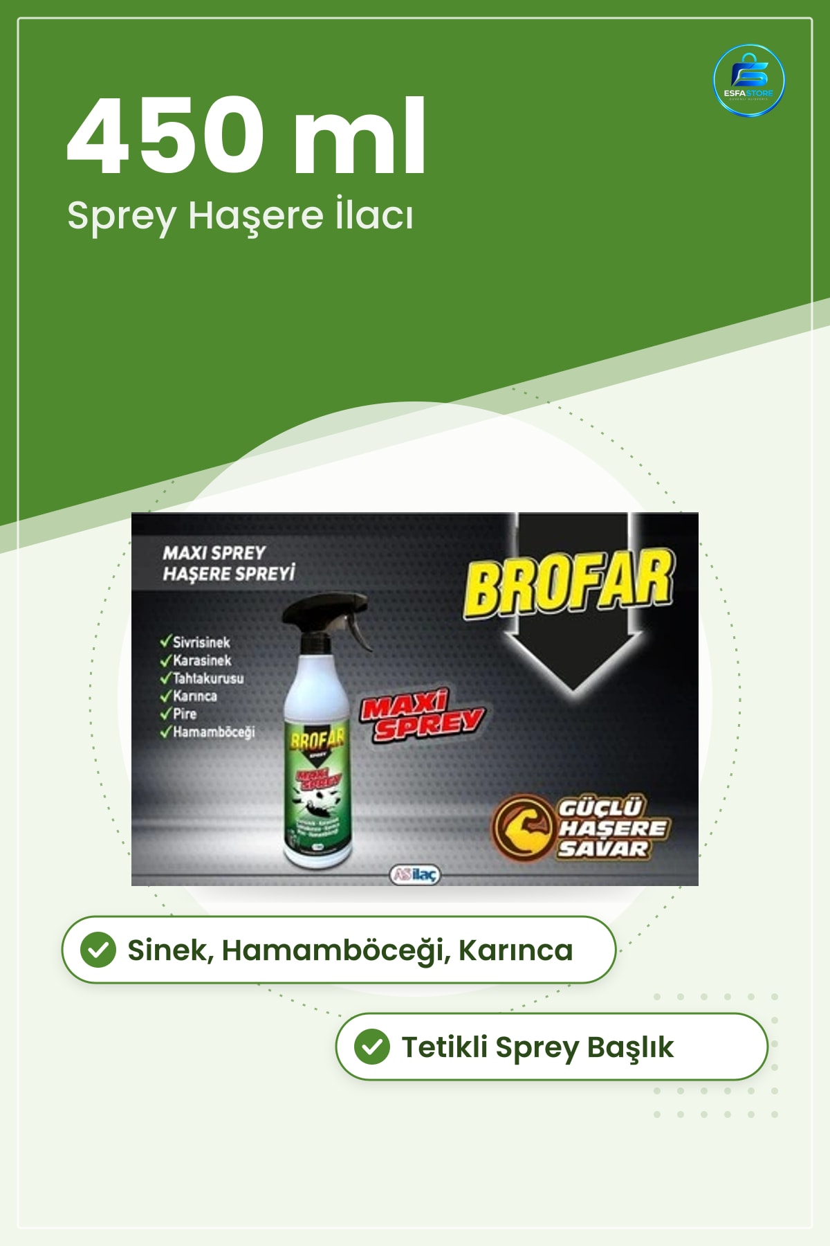 Haşere İlacı Maxi Sprey 450 ml Sivrisinek Karasinek Hamamböceği Karınca Pire Tahtakurusu