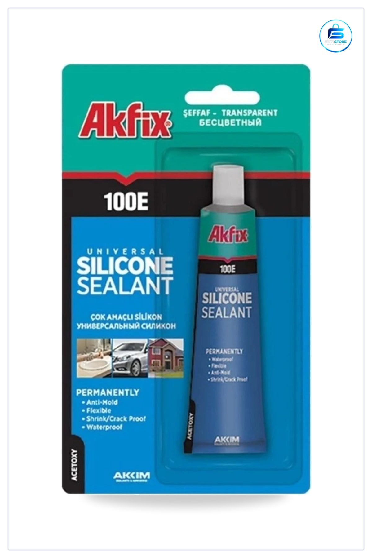 Tüp Silikon 50 ml Şeffaf Çok Amaçlı Su Geçirmez Esnek Dolgu Hırdavat Banyo Mutfak