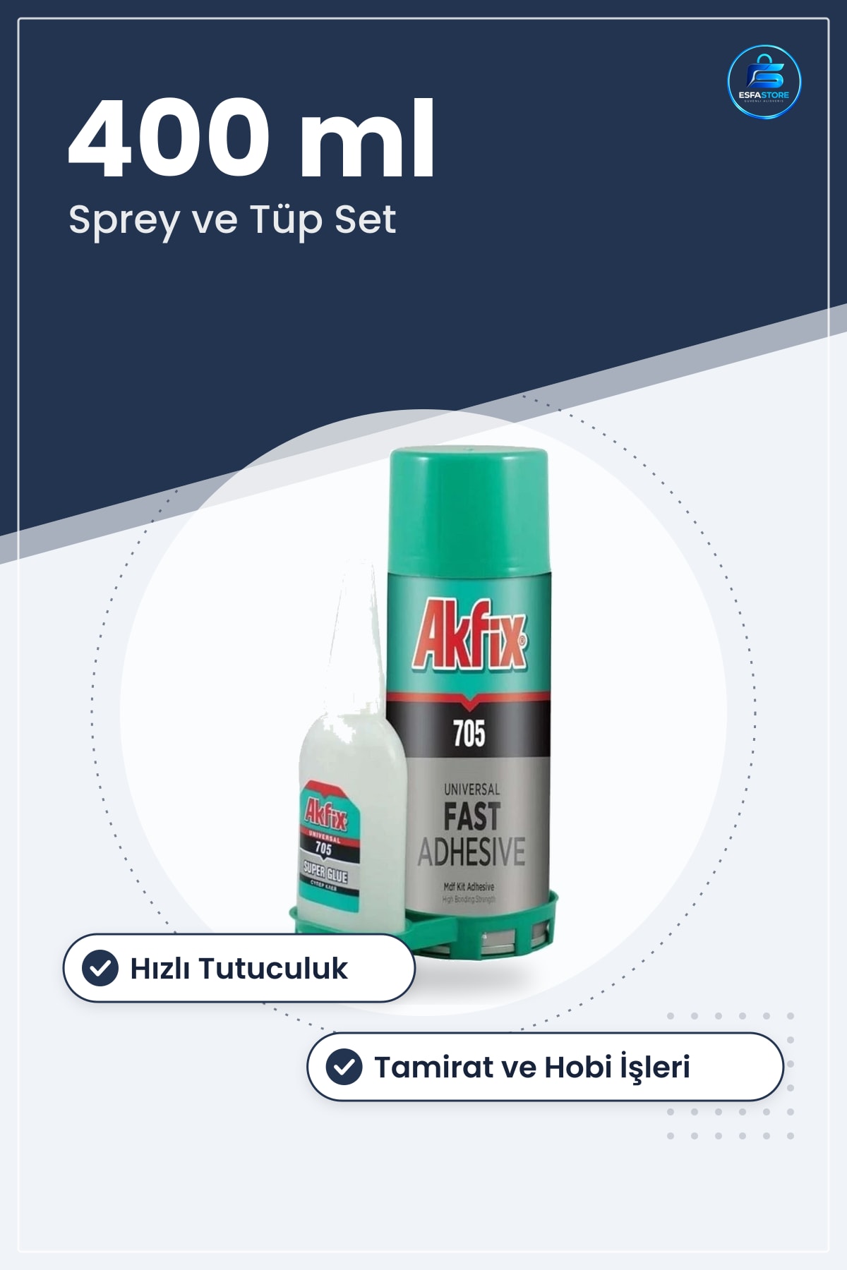 Hızlı Yapıştırıcı 400 ml Sprey ve Tutkal Seti Hırdavat Tamirat Hobi İşleri Ev Kullanışlı