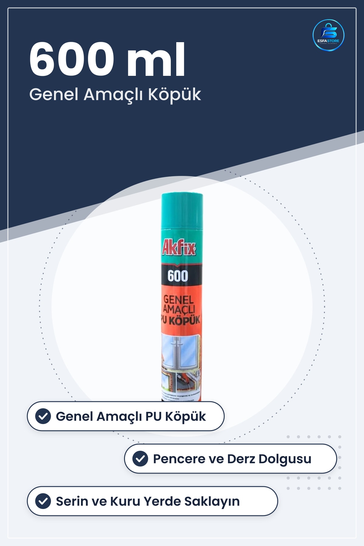 Poliimüretan Köpük 600 ml Genel Amaçlı Sprey Yapıştırıcı Dolgu Yalıtım Tadilat Hırdavat Malzemesi