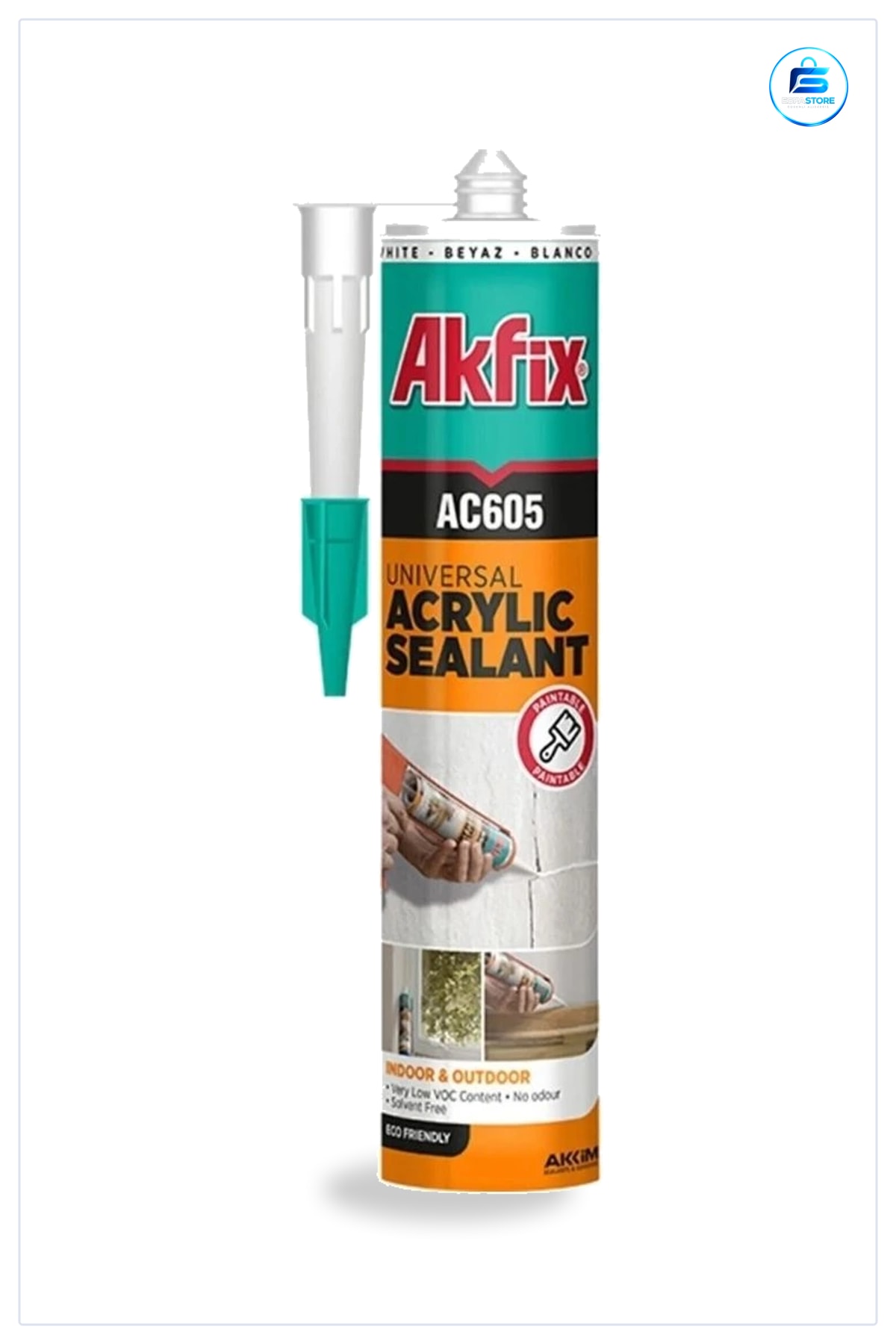 Akrilik Genel Amaçlı Beyaz Mastik 500 gr Boyanabilir İç ve Dış Mekan Çatlak Dolgu Derz