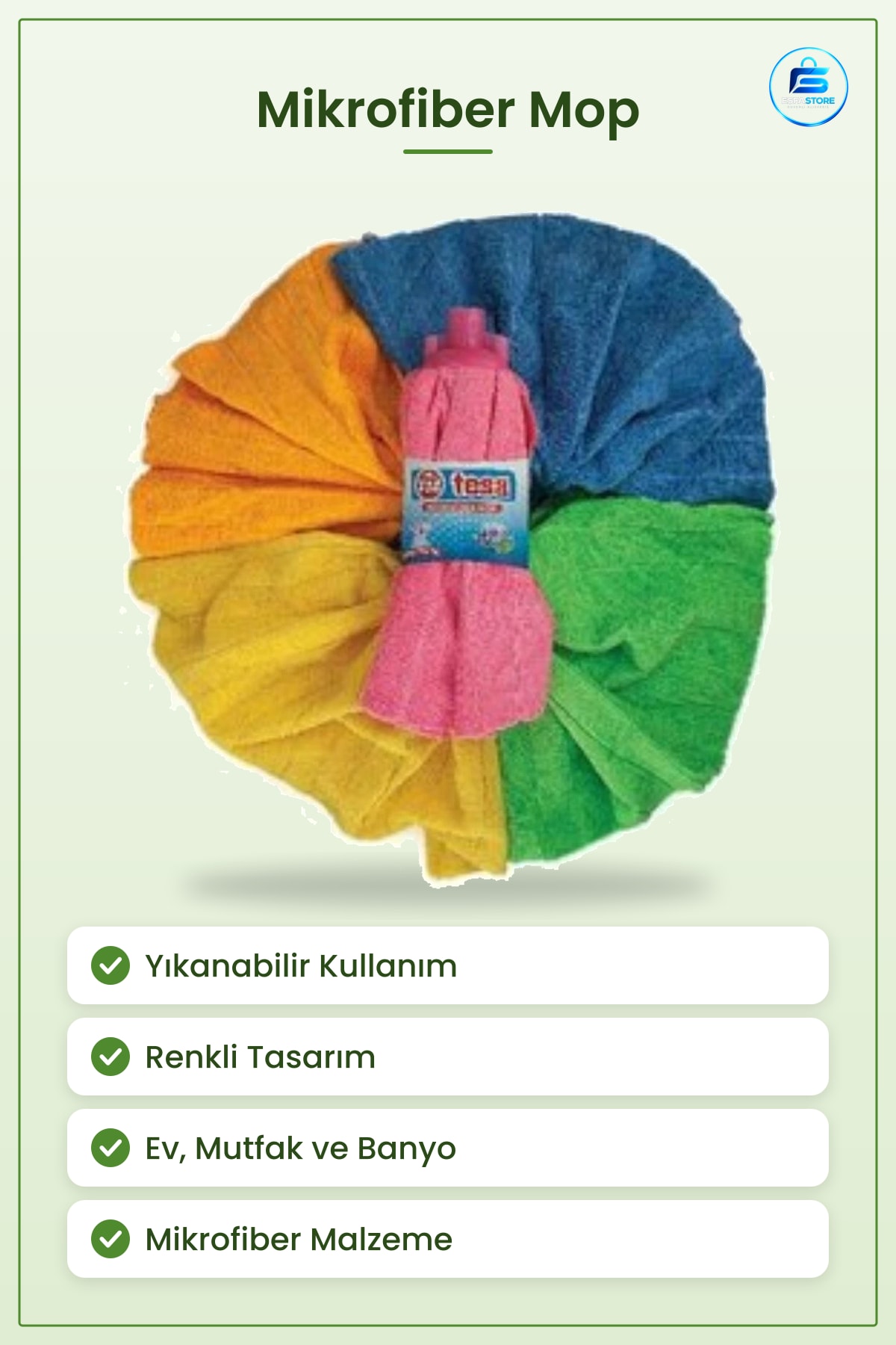 Mikrofiber Mop Paspas Renkli Yıkanabilir Mutfak Banyo Zemin Temizliği İçin Ev Gereci