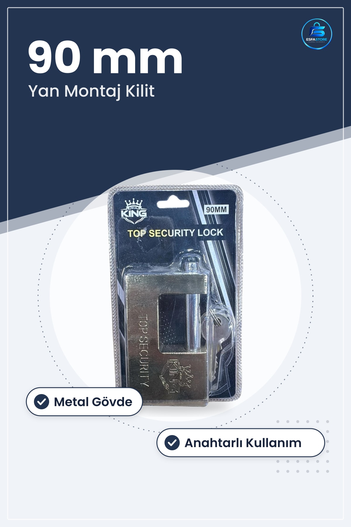 Yandan Kilit 90 mm Güvenlik Kilidi Kapı Anahtarlı Metal Yan Montaj Ev Kapısı Emniyeti