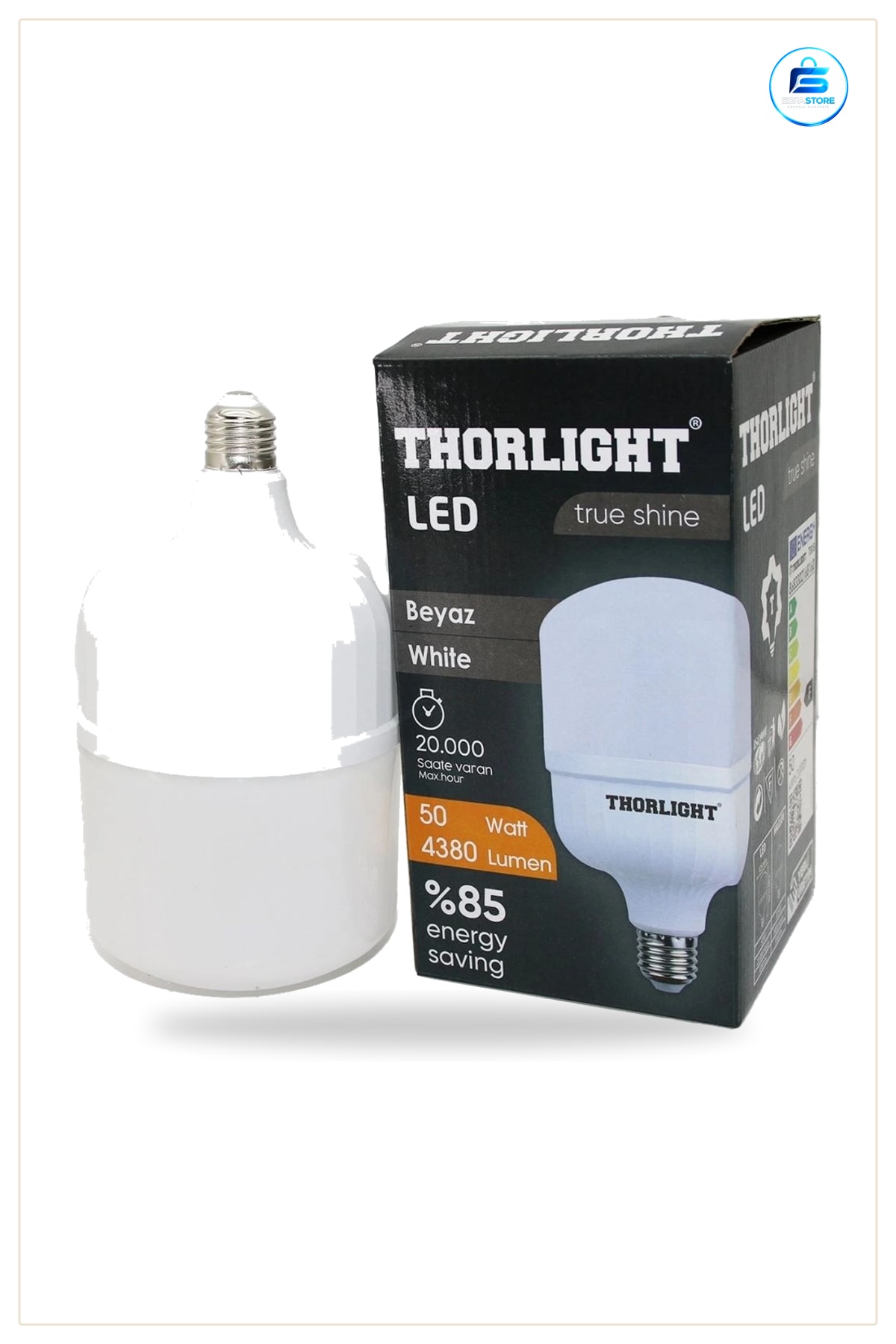 LED Ampul 50 W Beyaz Işık E27 Duy Yüksek Verimli Enerji Tasarruflu Ev ve Ofis Aydınlatması