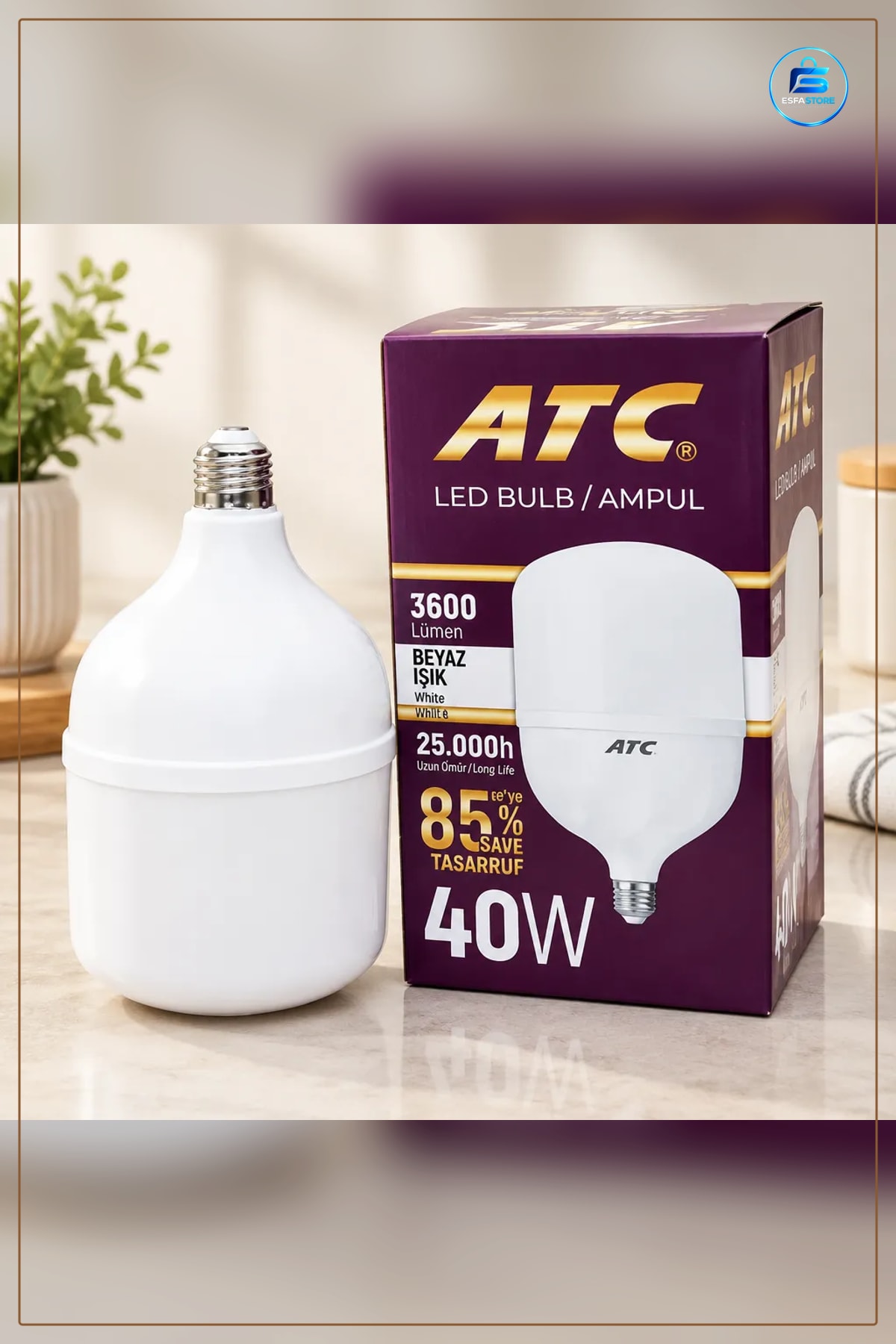 40 W LED Torç Ampul El Feneri İçin Yüksek Aydınlatmalı Ev ve Bahçe Kullanımına Uygun
