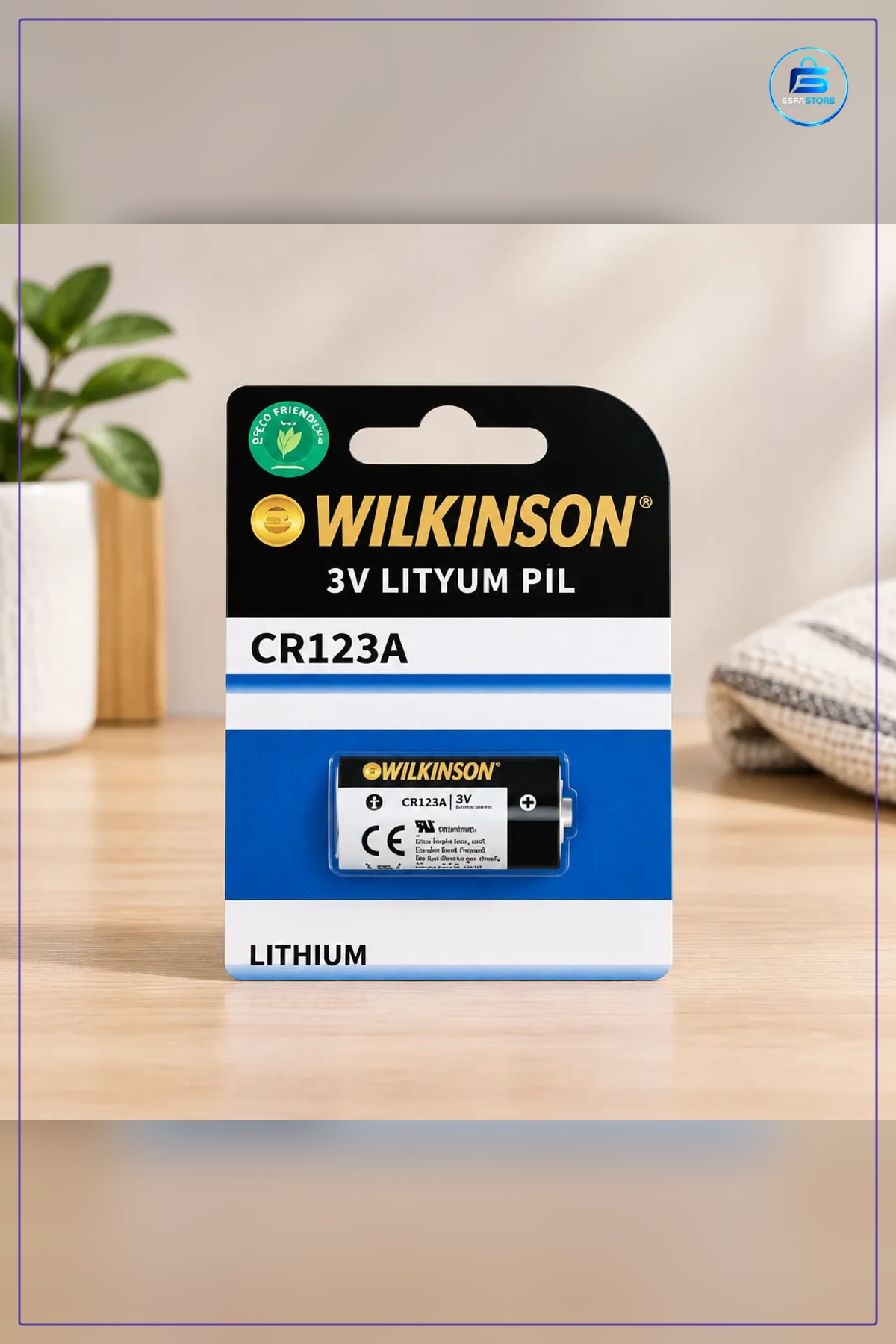 Lityum Pil CR123A 3V Yüksek Enerji Yoğunluklu Alarm Kumanda ve Fotoğraf Makinesi Pili