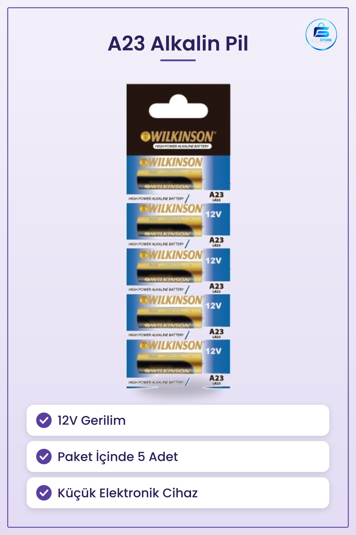 A23 Pil 12V Alkalin 5 Adet Küçük Elektronik Cihazlar İçin Ofis Teknolojileri Yedek Enerji