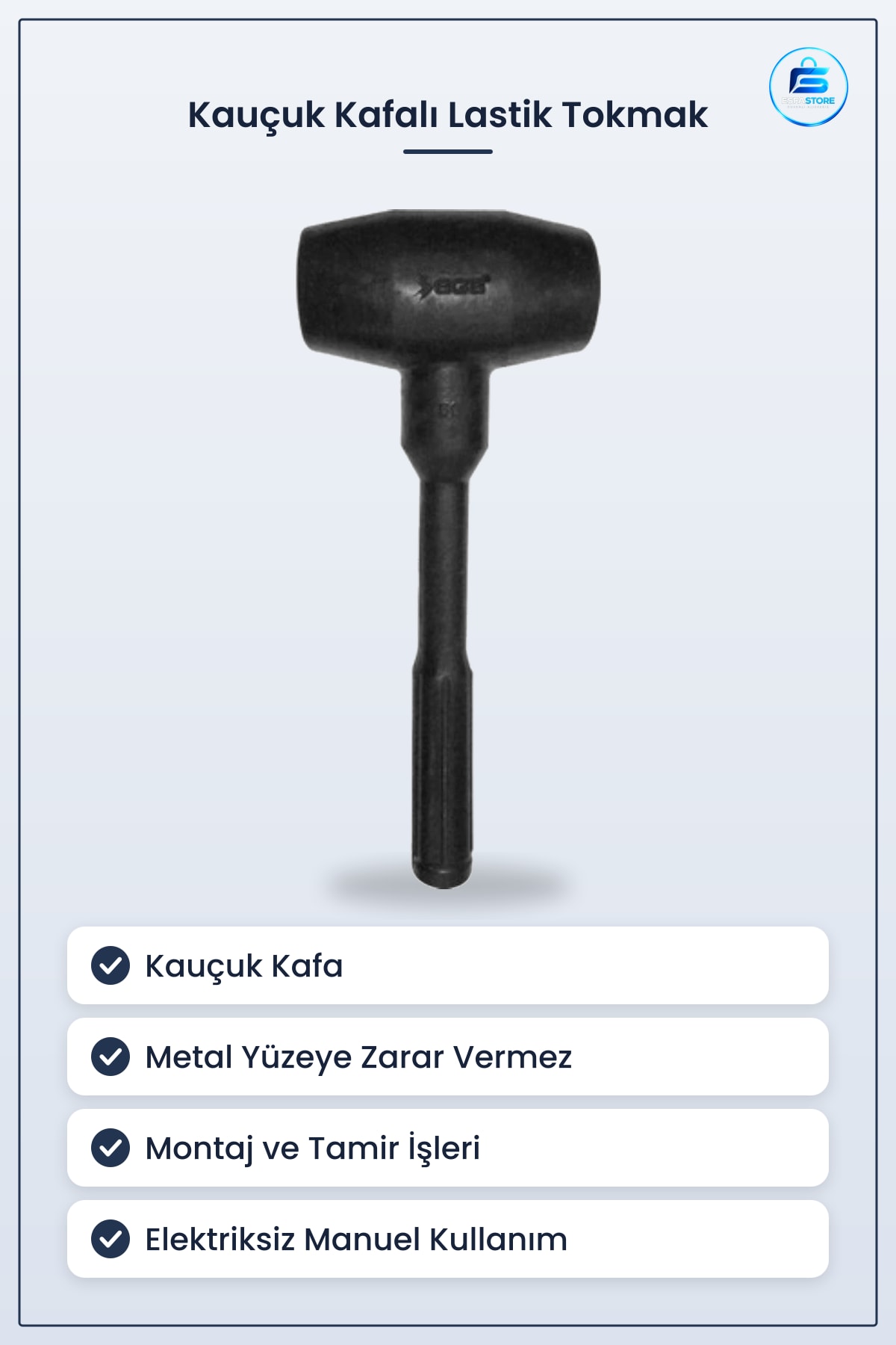 Lastik Tokmak Çekiç 'lık Kauçuk Kafalı Manuel El Aleti Montaj Hırdavat Tamir Atölye İçin