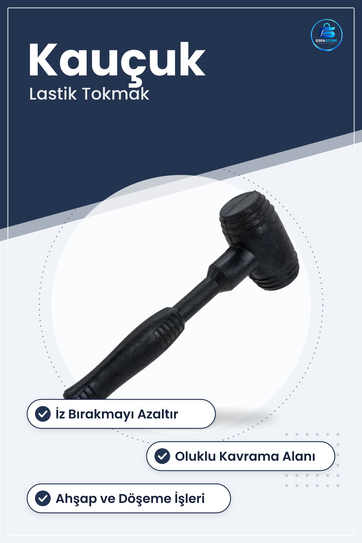 Lastik Tokmak 'lık Çekiç Kauçuk Kafa Hırdavat El Aleti Montaj Döşeme Ahşap Atölye Kullanımı