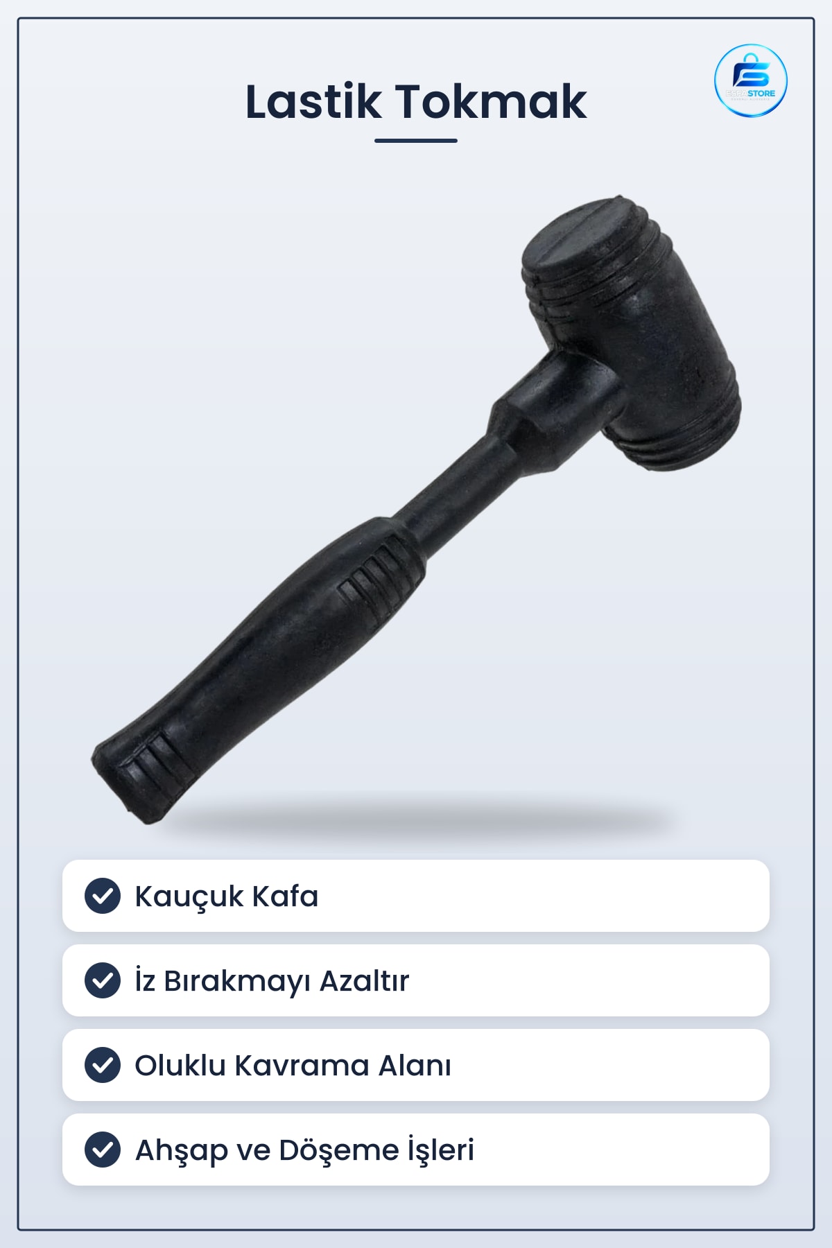Lastik Tokmak 'lık Çekiç Kauçuk Kafa Hırdavat El Aleti Montaj Döşeme Ahşap Atölye Kullanımı