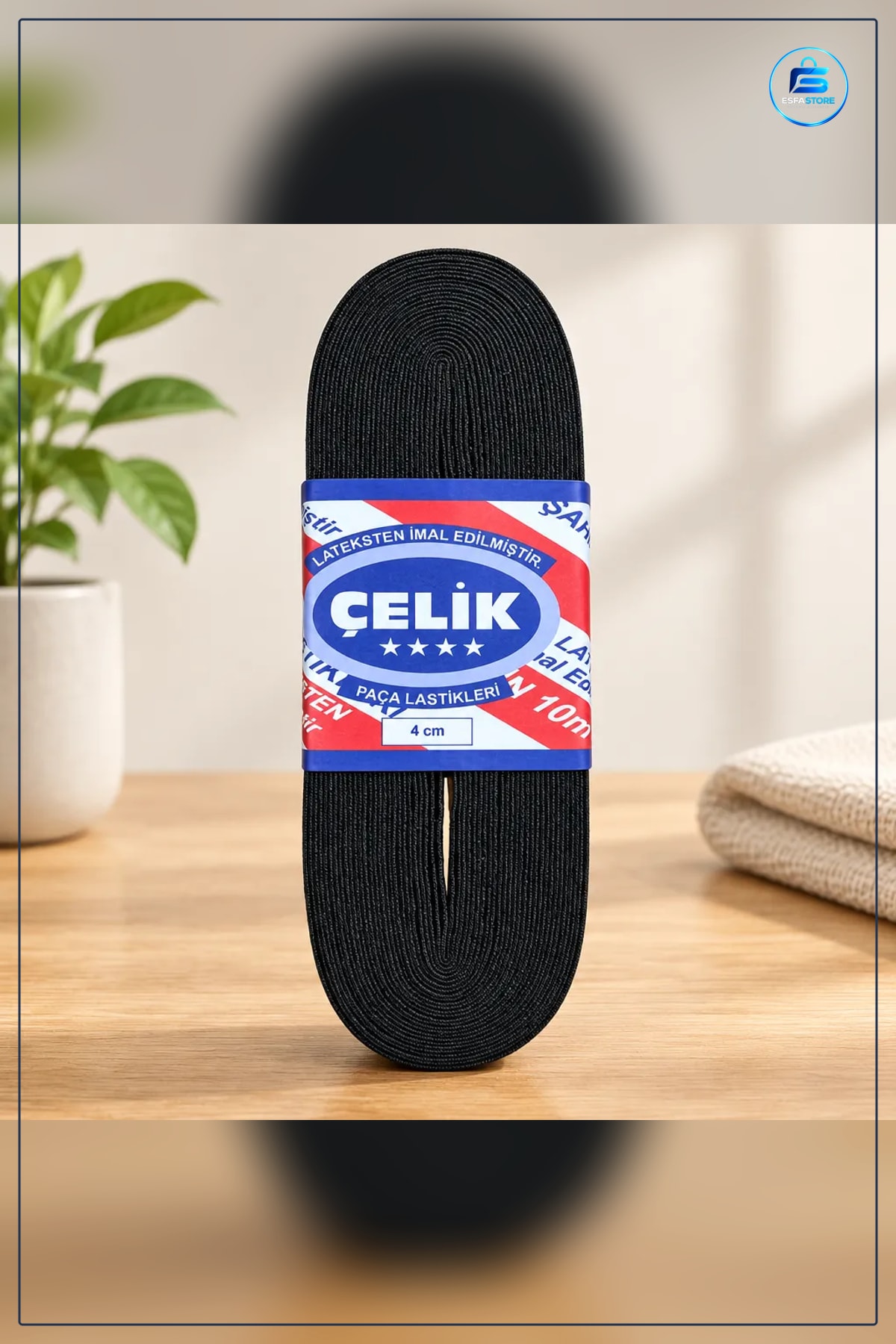 Paça Lastiği 10 m 4 cm Siyah Elastik Aksesuar Pantolon Sabitleme Yenileme Lastik Şerit Dikiş