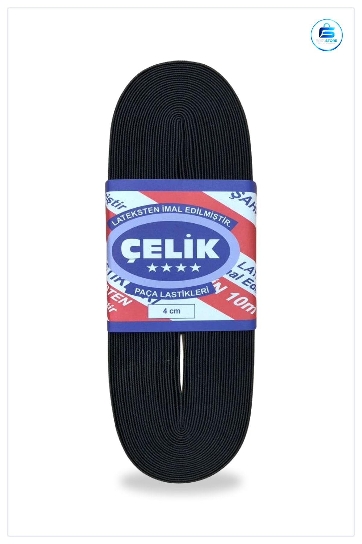 Paça Lastiği 10 m 4 cm Siyah Elastik Aksesuar Pantolon Sabitleme Yenileme Lastik Şerit Dikiş