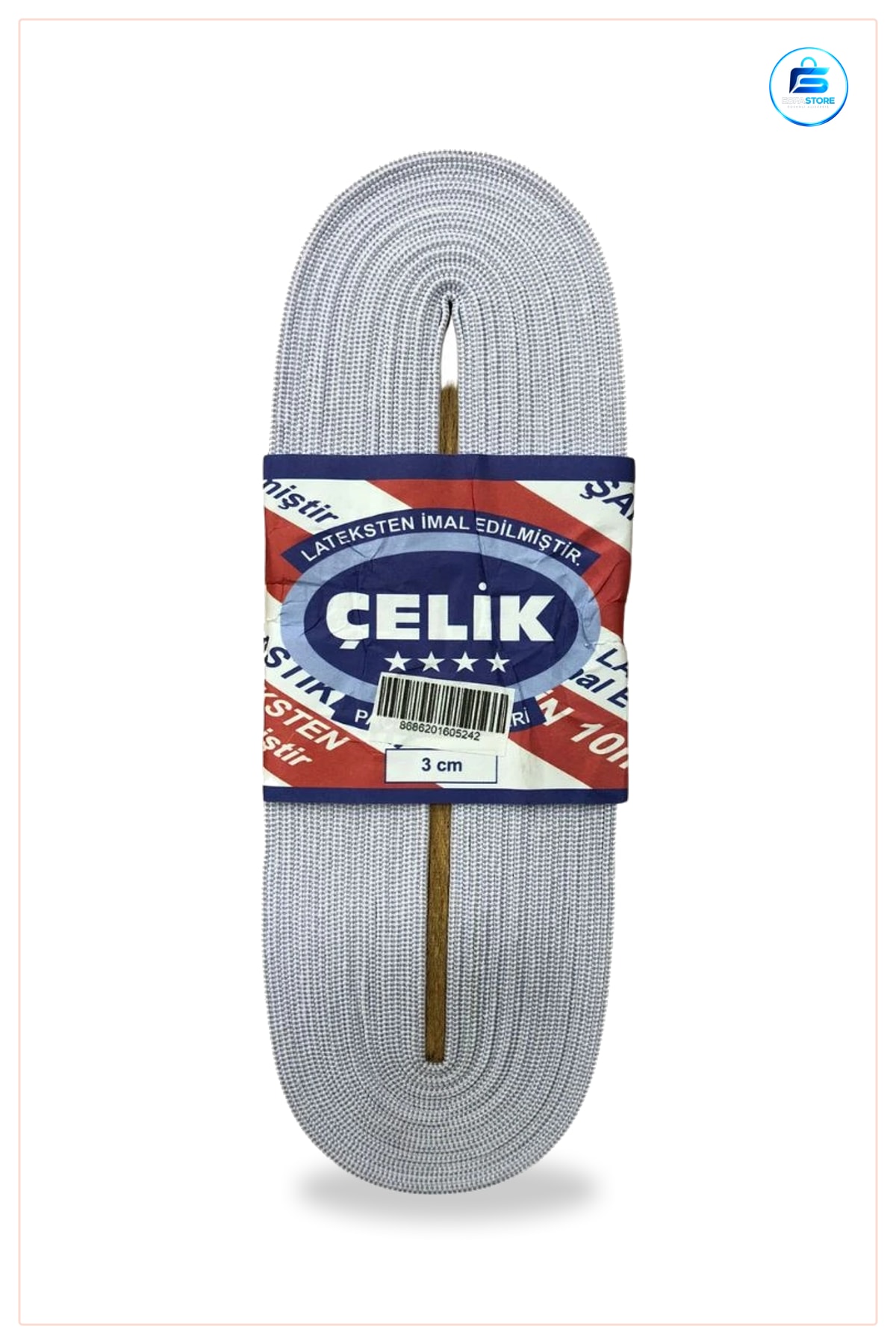Paça Lastikı 10 m 3 cm Beyaz Lateks Elastik Şerit Dikiş Pantolon Etek Giysi Aksesuarı