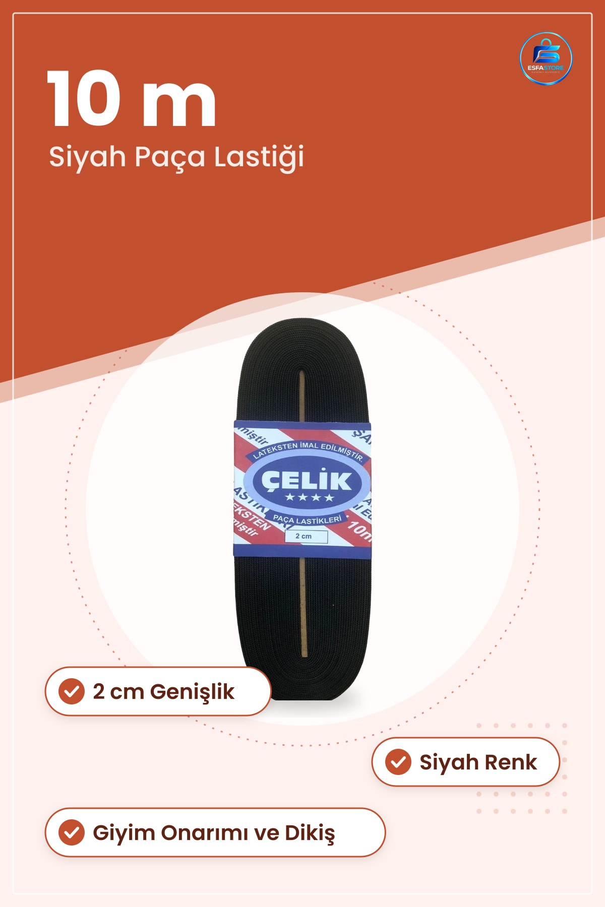 Siyah Paça Lastiği 10 m 2 cm Kumaş Dikişi İçin Giyim Onarımı Hobi Malzemesi Aksesuarı