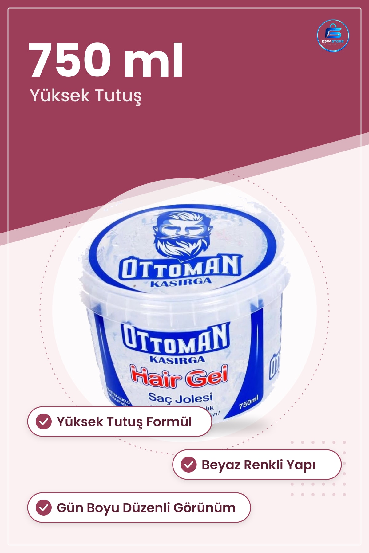 Saç Jölesi 750 ml Extra Strong Yüksek Tutuş Şekillendirici Jel Beyaz Göz Alıcı Parlaklık Formül