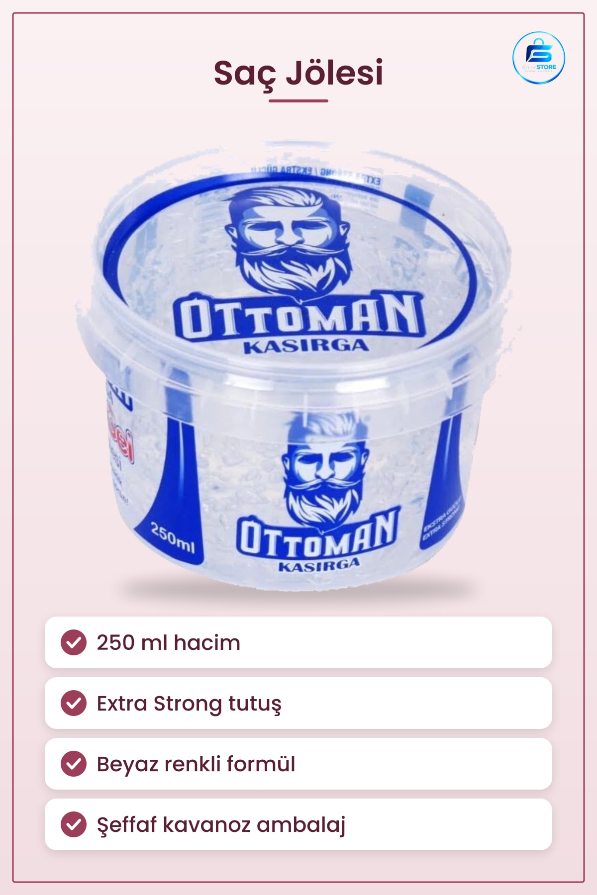 Saç Jölesi 250 ml Extra Strong Beyaz Şekillendirici Tutuşlu Jel Modelleme Bakım Ürünü