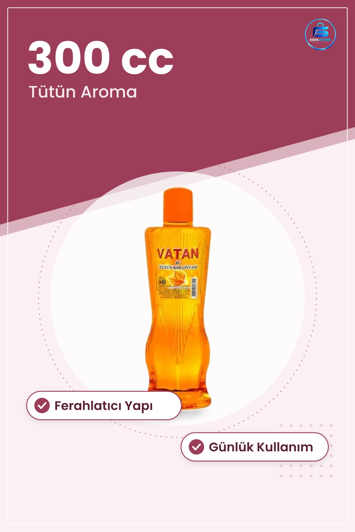 Kolonya cc Tütün Aromalı Ferahlatıcı Günlük Kullanım Kişisel Bakım Parfüm Ürünü Kullanışlı