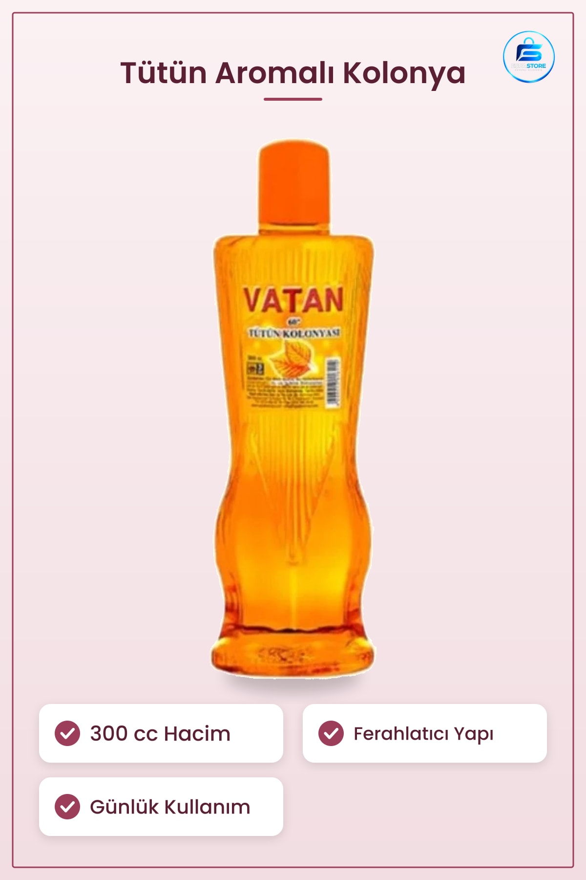 Kolonya cc Tütün Aromalı Ferahlatıcı Günlük Kullanım Kişisel Bakım Parfüm Ürünü Kullanışlı