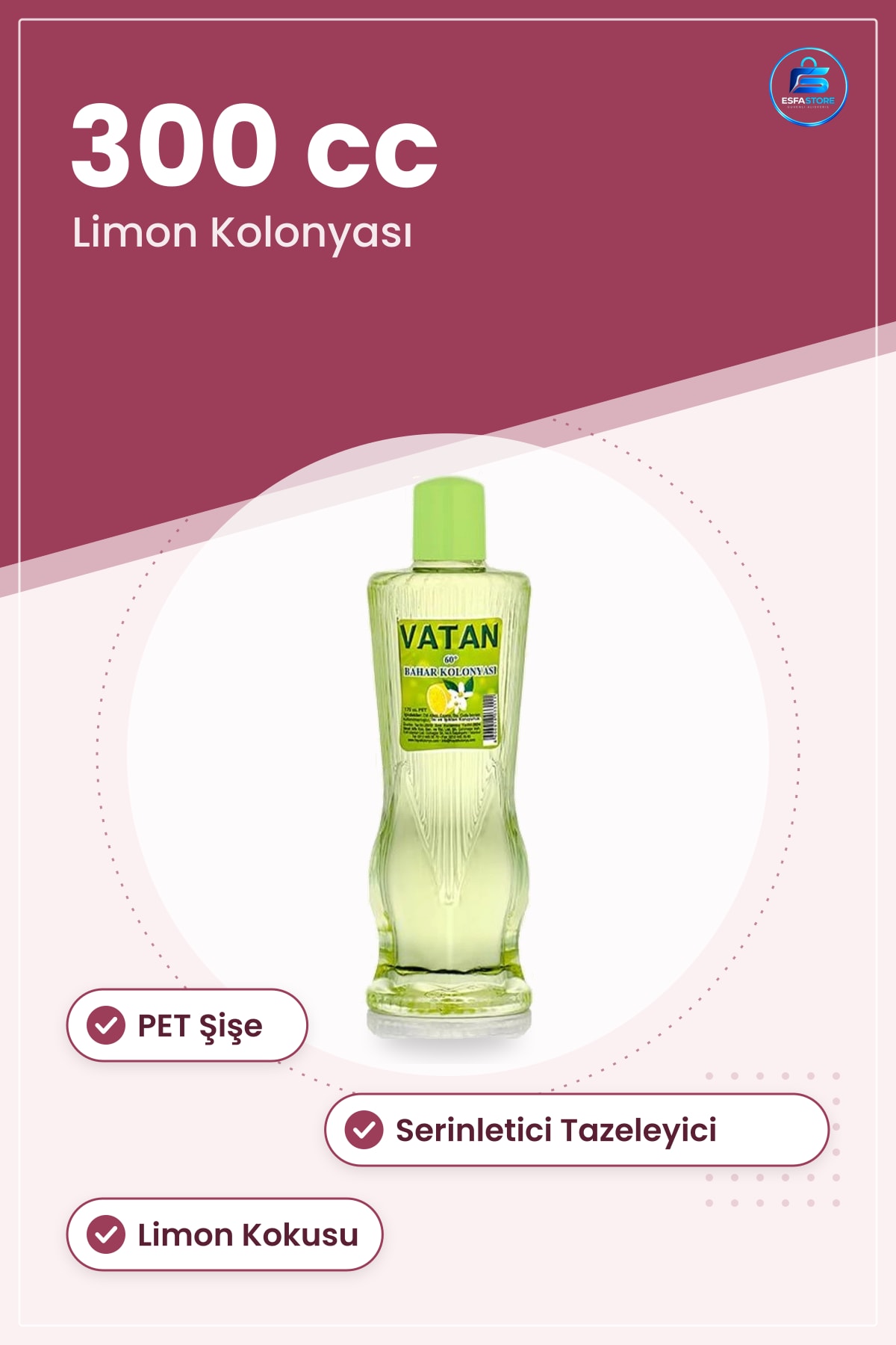 Limon Kolonyası cc PET Şişe Günlük Kullanım Cilt Bakım Kolonya Serinletici Tazeleyici Koku