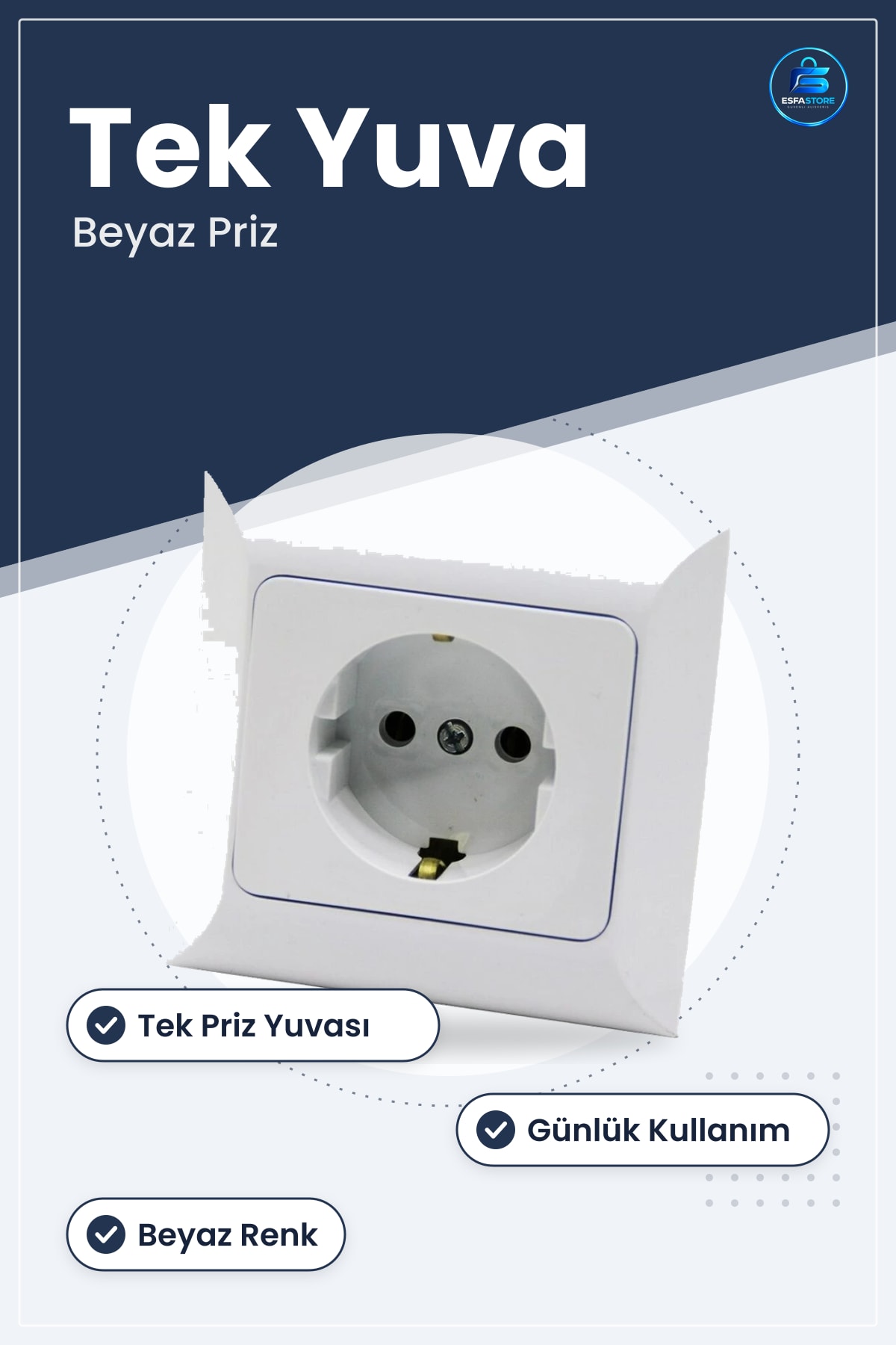 Normal Priz Beyaz Duvar Tipi Elektrik Tesisat Malzemesi Ev Ofis Mutfak Banyo İçin Günlük Kullanım