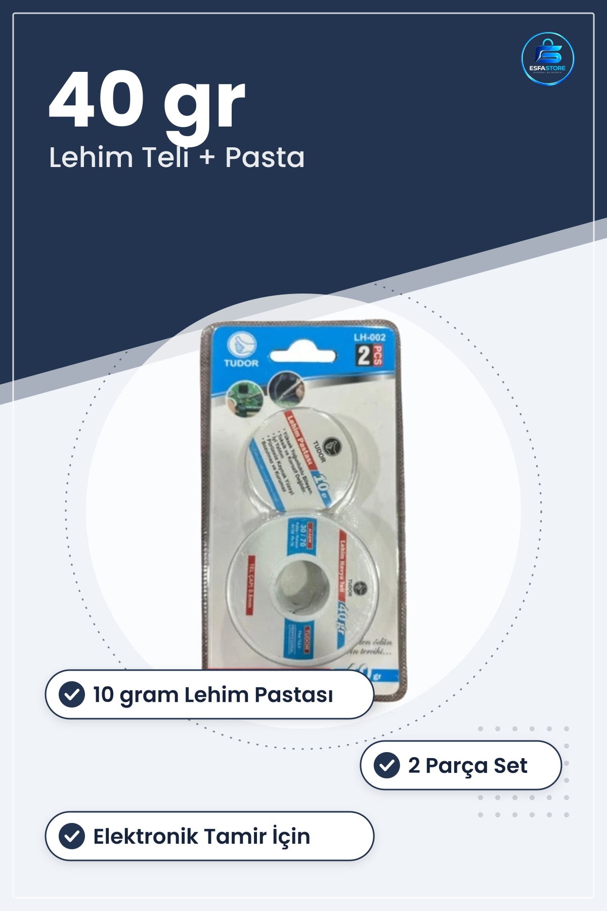 Pastalı Lehim Havya Teli 40 gr 2 Parça Pastası 10 gram Elektronik Tamir ve Hırdavat Malzemesi
