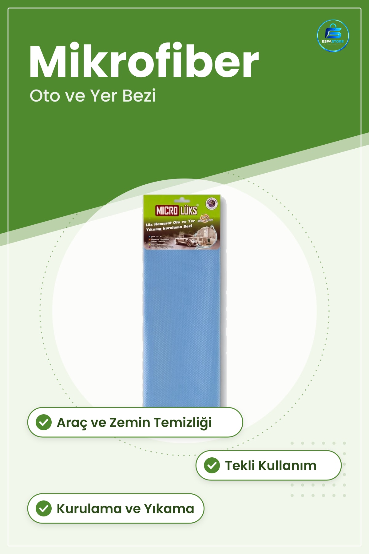 Oto ve Yer Temizlik Bezi Mikrofiber Tekli Lüks Hamarat Kurulama Yıkama Araç İçi Zemin