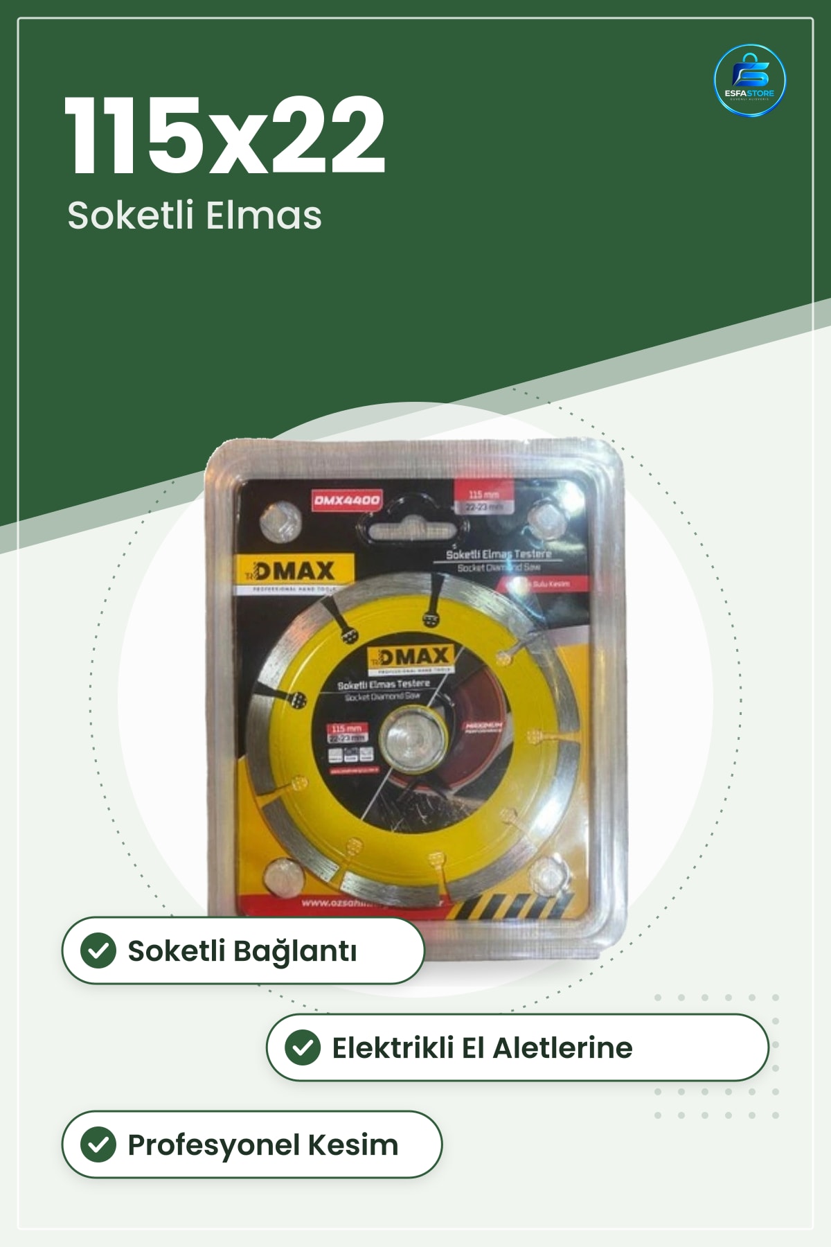 Daire Testere Bıçağı Soketli Elmas Profesyonel Kesim Aksesuarı Elektrikli El Aleti