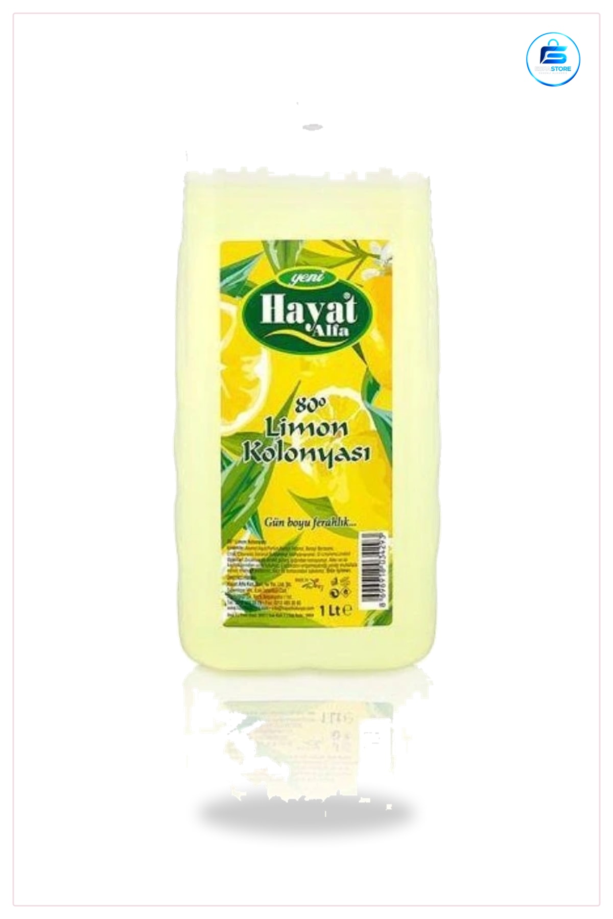 Pompalı Limon Kolonyası 1 L Banyo Ev Kullanımı Pratik Başlıklı Kolonya Ferahlık Kokusu