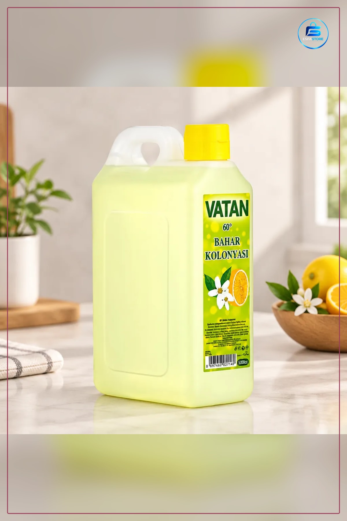 Limon Kolonyası cc Bidon Limonlu Kokulu Ev Banyo Mutfak Kişisel Bakım Kolonya Kullanışlı