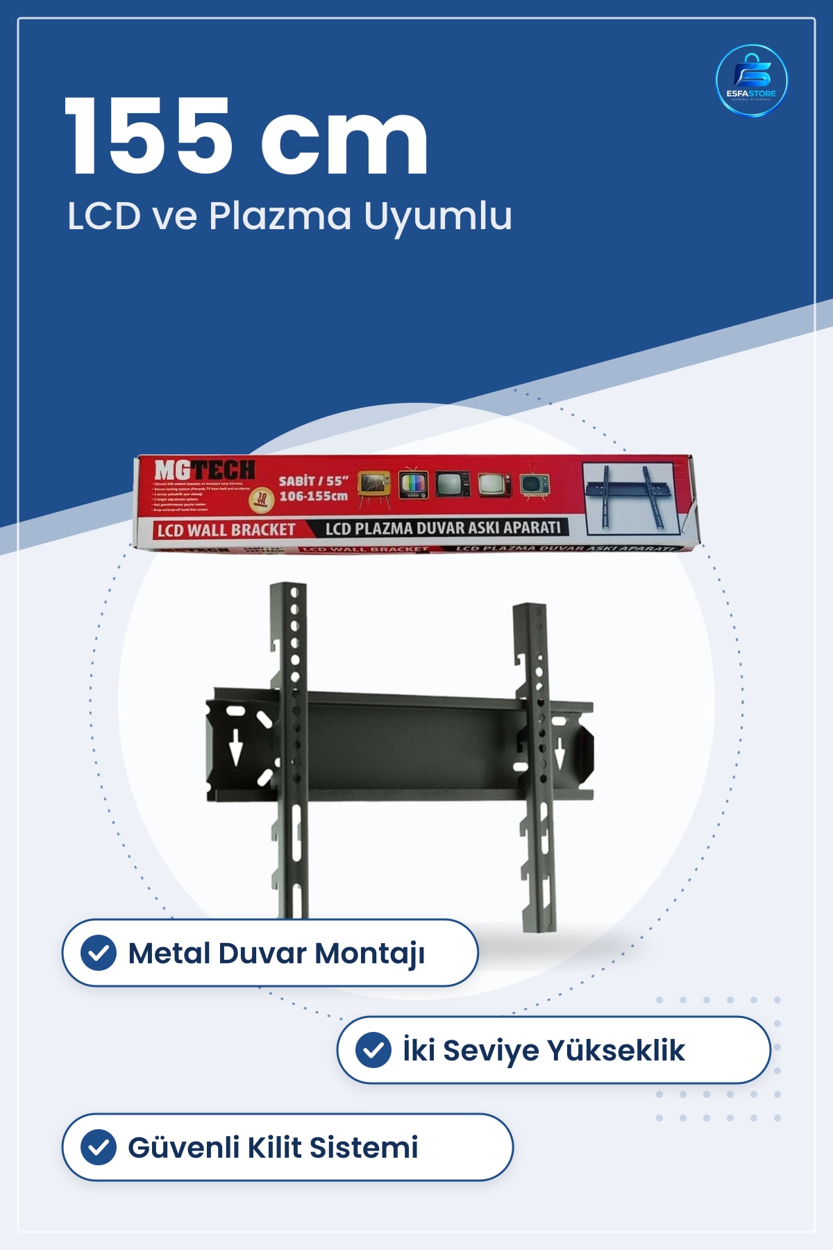 TV Askı Aparatı Sabit ile 155 cm LCD Plazma Duvar Braketi Salon Yatak Odası Montaj