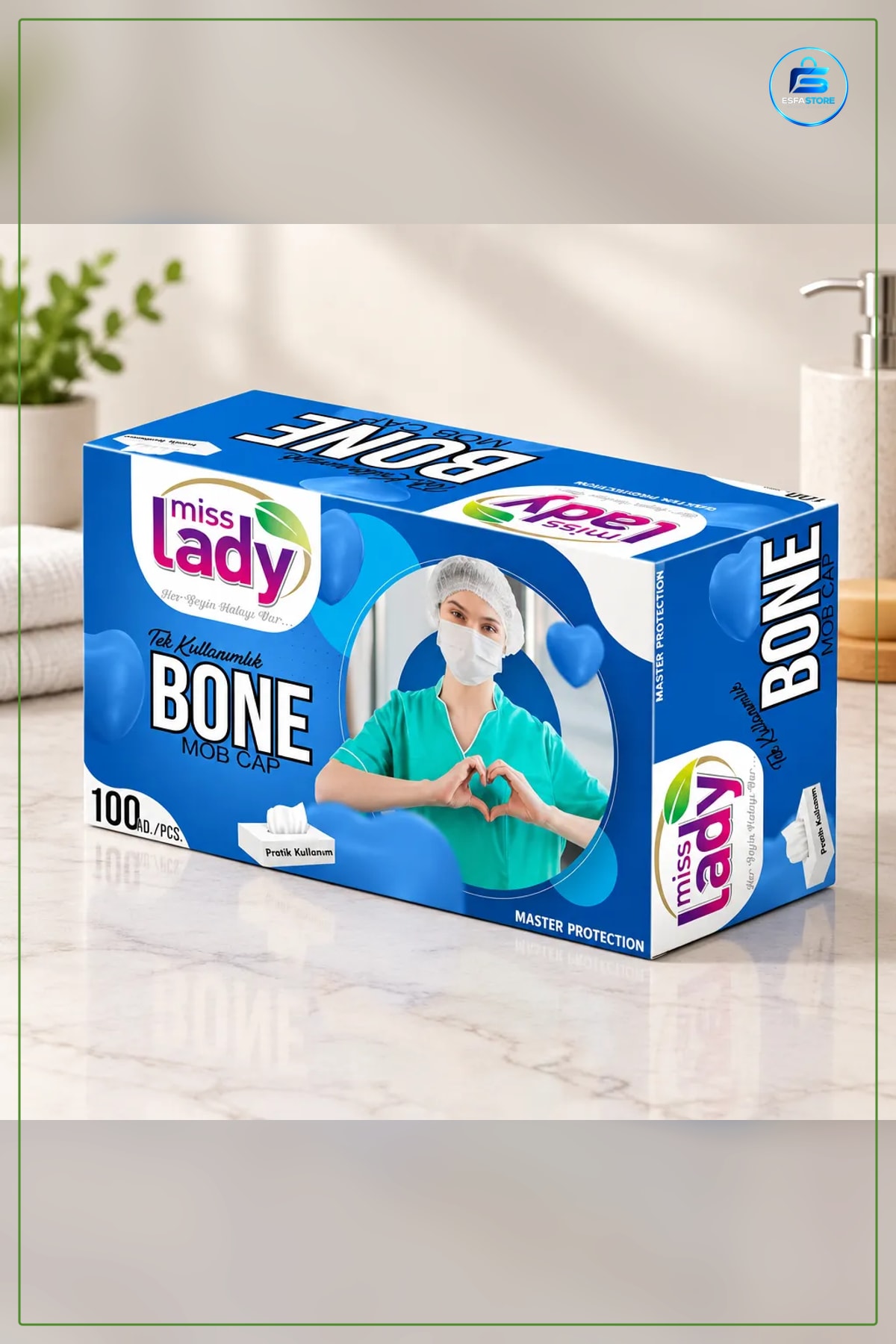 Saç Bonesi Tek Kullanımlık 100 Adet Kutulu Mob Cap Hijyenik Bone Pratik Kullanım Koruyucu