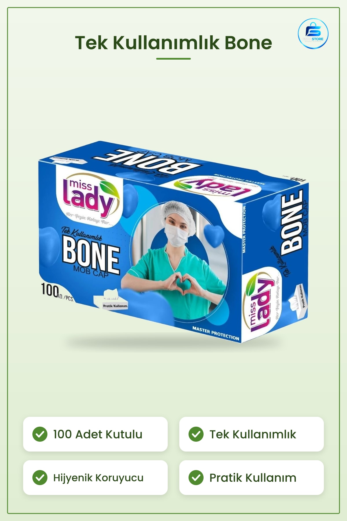 Saç Bonesi Tek Kullanımlık 100 Adet Kutulu Mob Cap Hijyenik Bone Pratik Kullanım Koruyucu