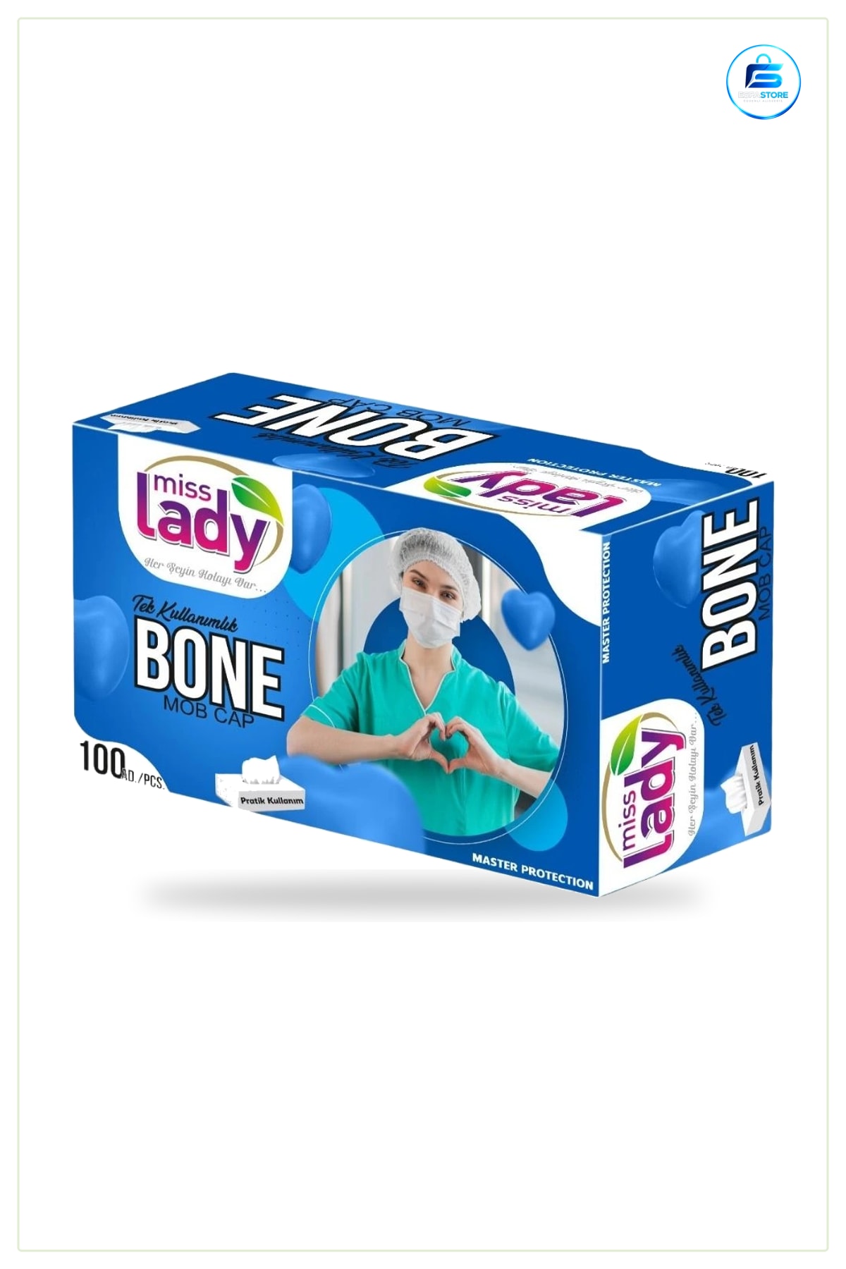 Saç Bonesi Tek Kullanımlık 100 Adet Kutulu Mob Cap Hijyenik Bone Pratik Kullanım Koruyucu
