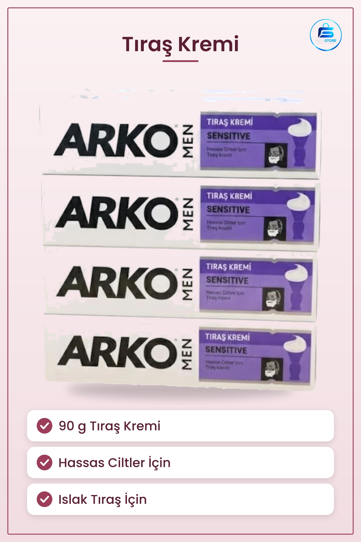 Sensitive Tıraş Kremi 90 g Hassas Ciltler İçin Erkek Islak Kullanım Köpük Jeli Banyo Bakım