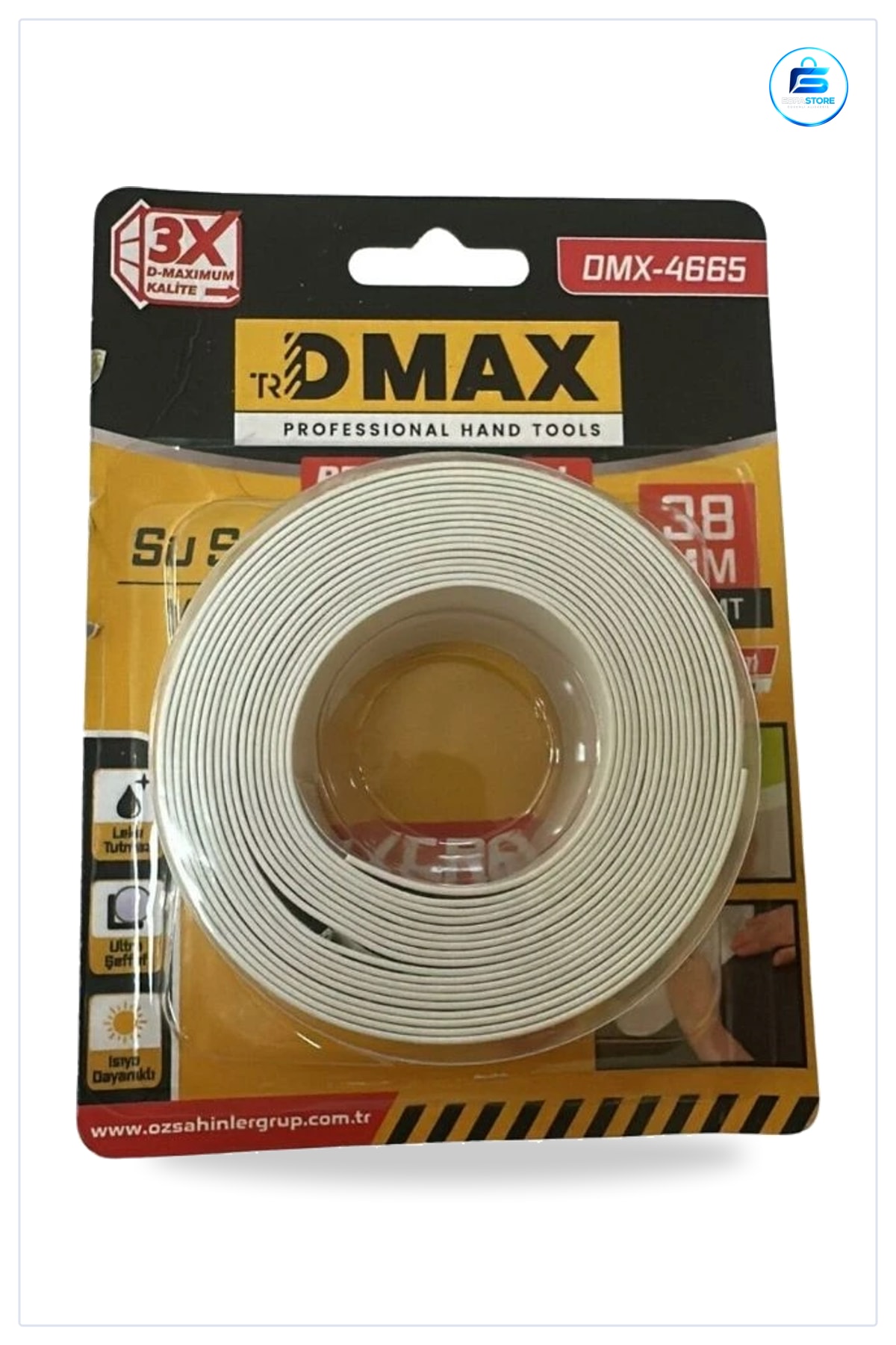 Su Sızdırmaz Bant 38 mm x 3.2 m Beyaz Yapışkanlı Banyo Mutfak Sızıntı Önleyici Yapıştırıcı