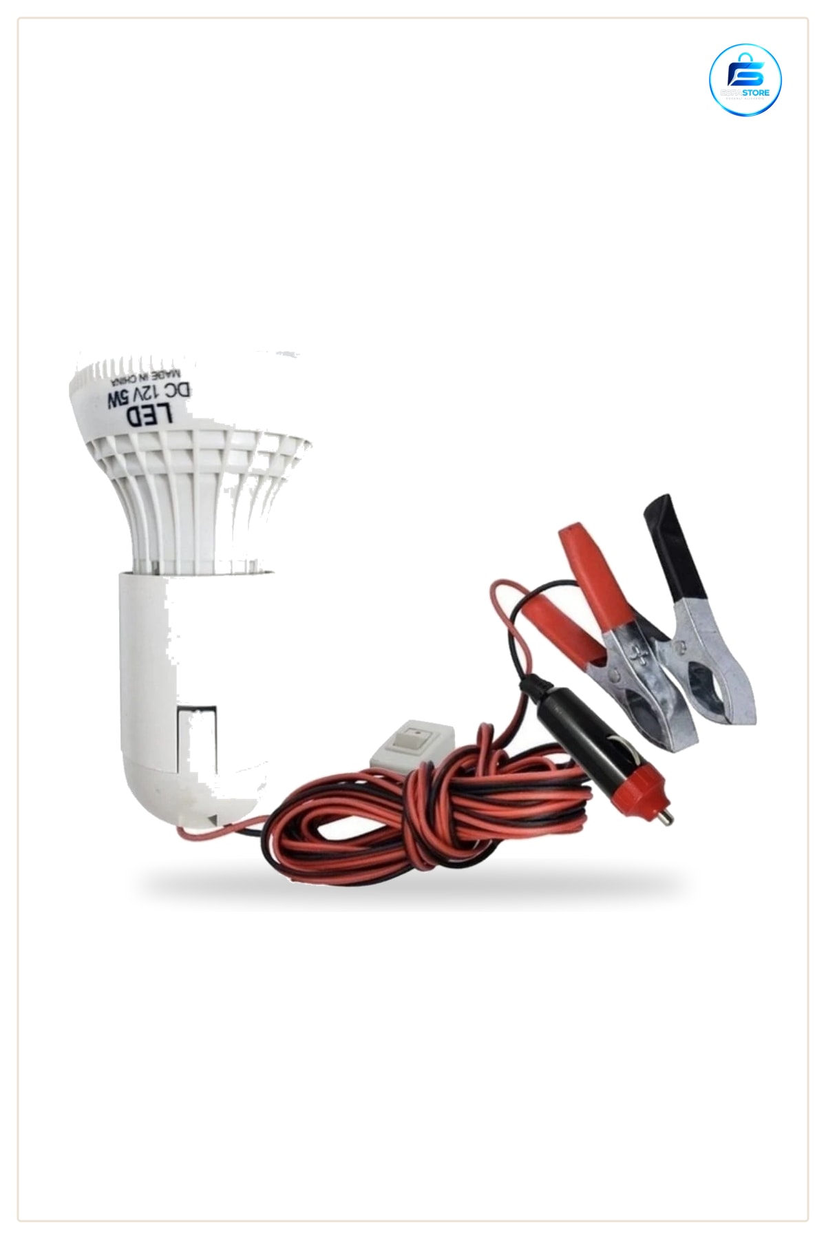 LED Ampul 12V DC 5W Kablolu Takviye Ev Araç Kamp Aydınlatma Çakmaklık Bağlantılı Metal