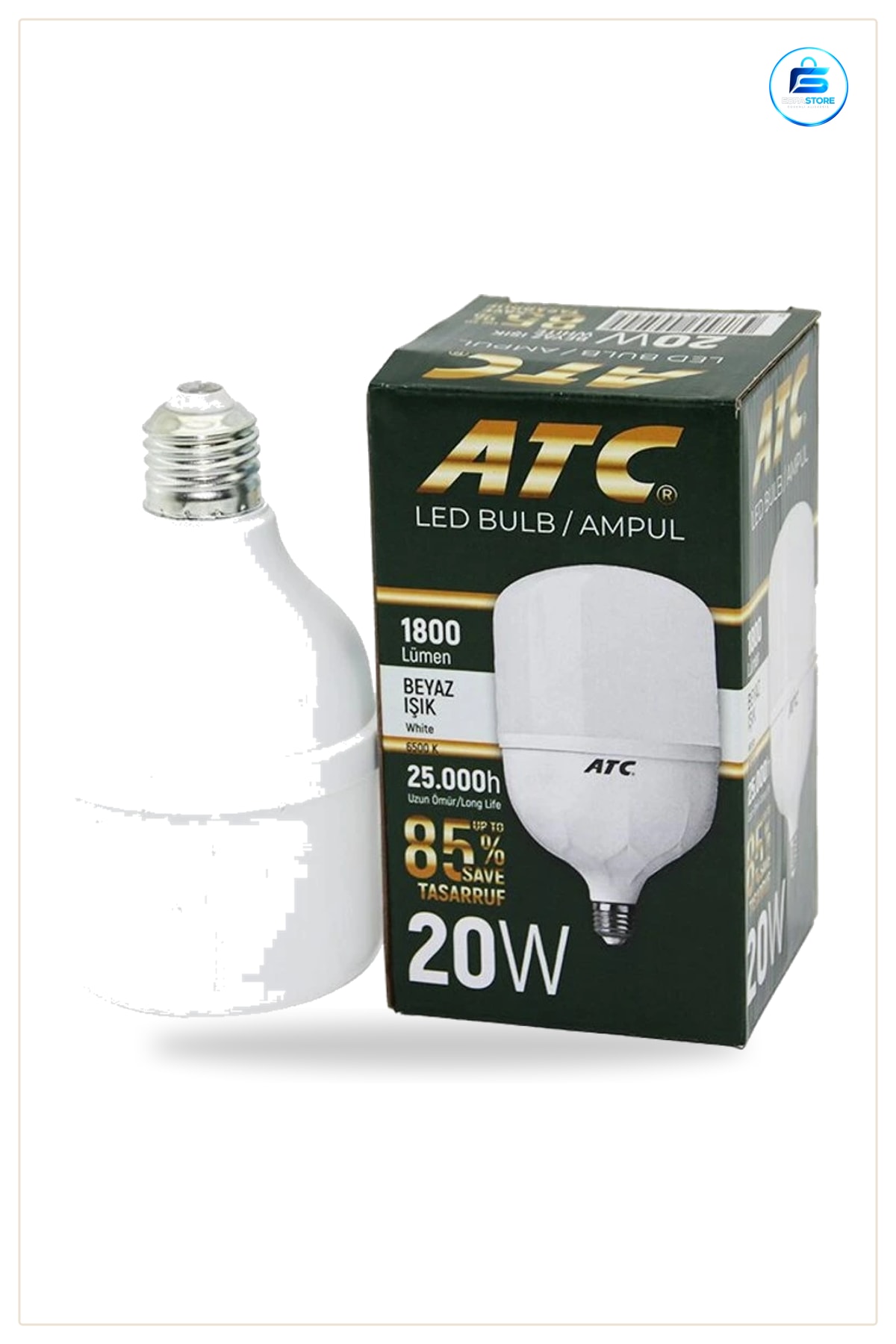 LED Torç Ampul 20 W Beyaz Işık Lümen Enerji Tasarruflu Ev Ofis Aydınlatma Ampulü