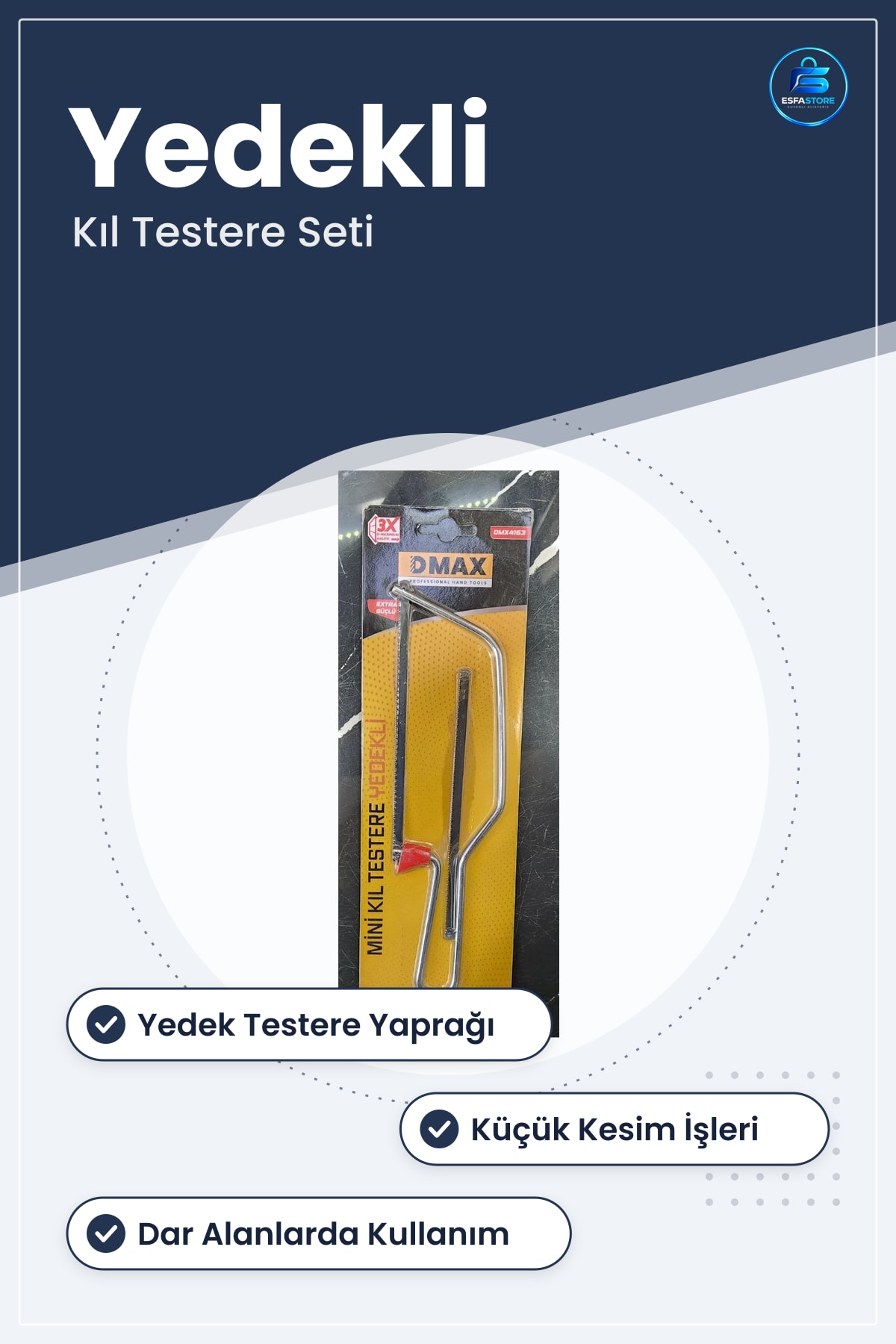 Mini Kıl Testere Seti Yedekli Hırdavat El Testeresi Kesme Aleti Ev Atölye İşleri İçin