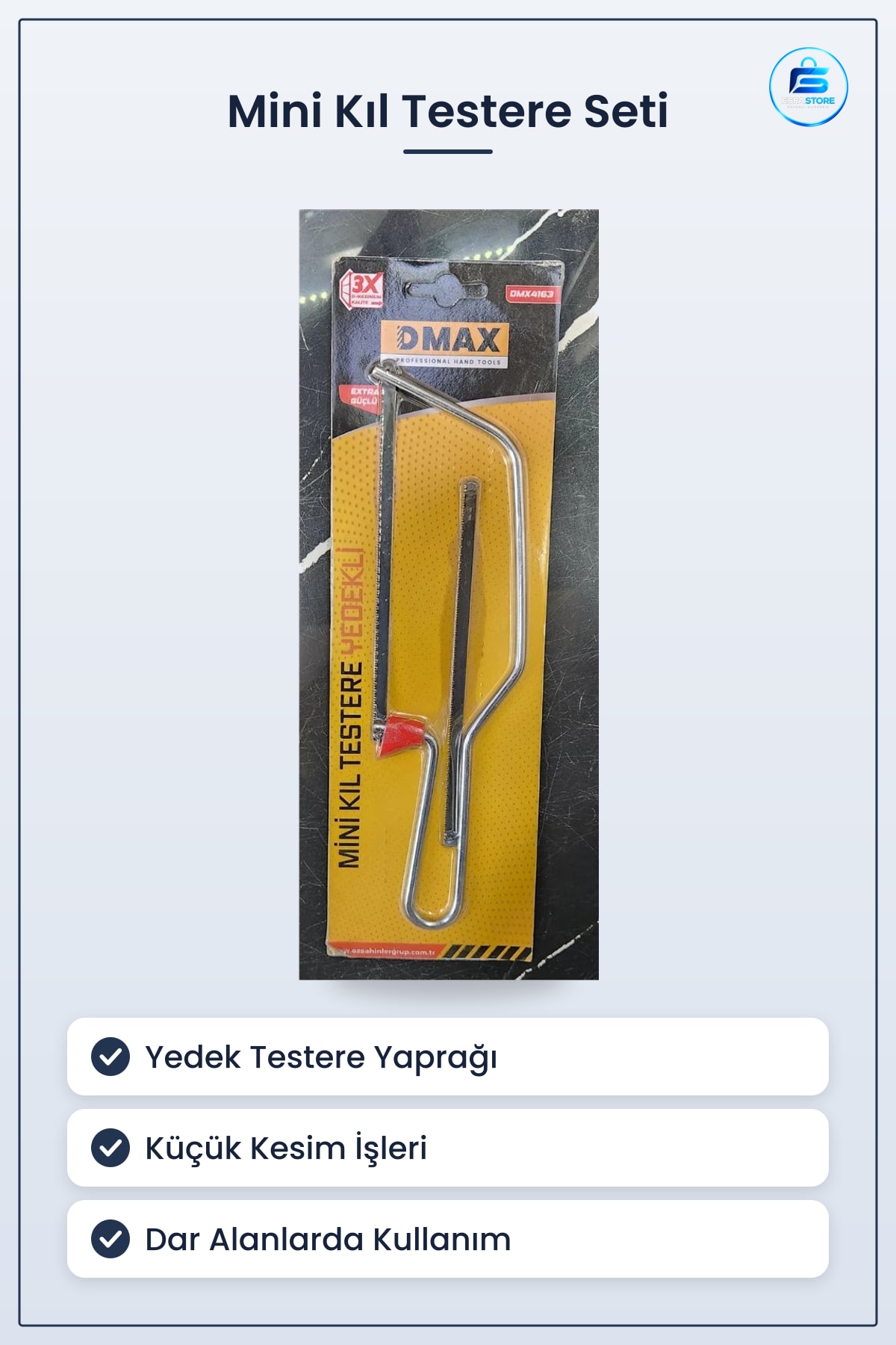 Mini Kıl Testere Seti Yedekli Hırdavat El Testeresi Kesme Aleti Ev Atölye İşleri İçin