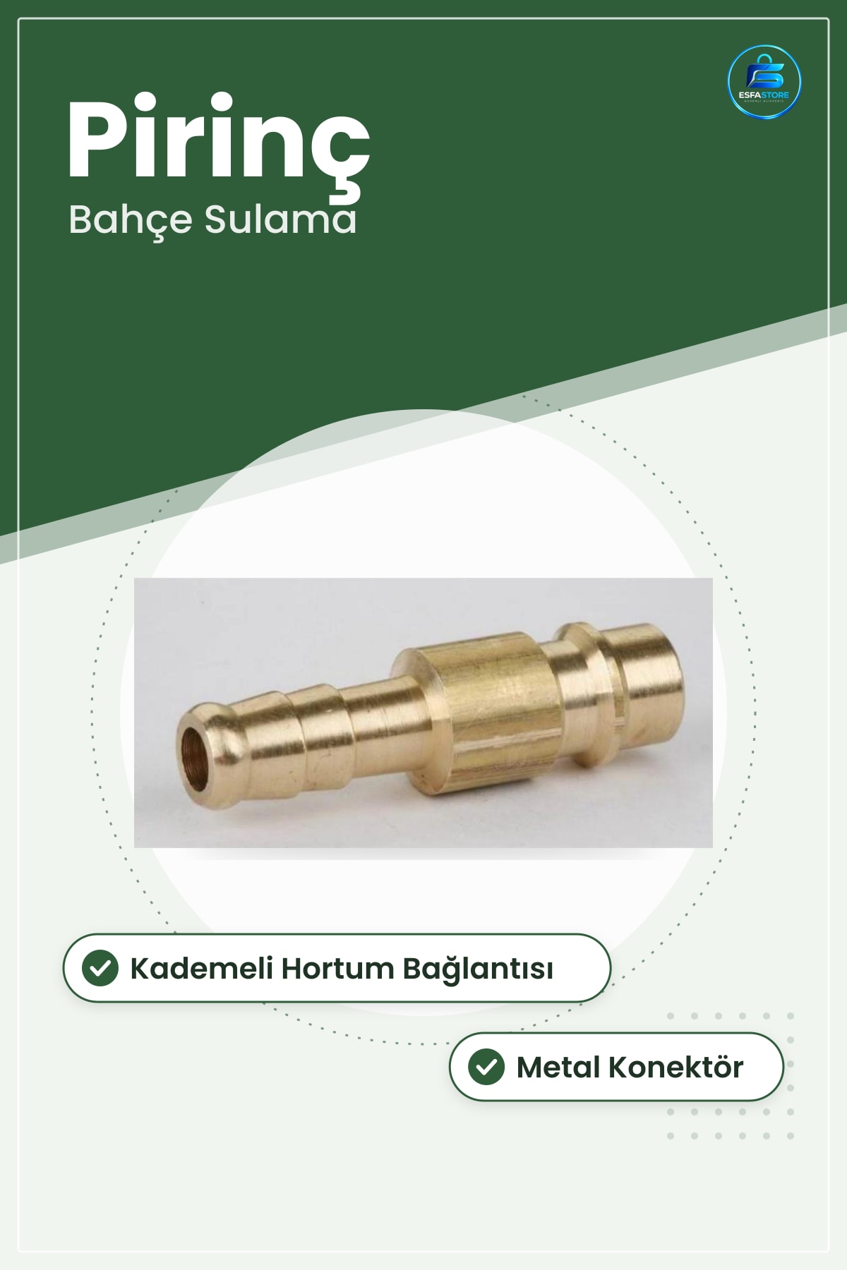 Pirinç Hortum Ucu Bahçe Sulama Bağlantı Parçası Su Hattı İçin Metal Konnektör Tesisat