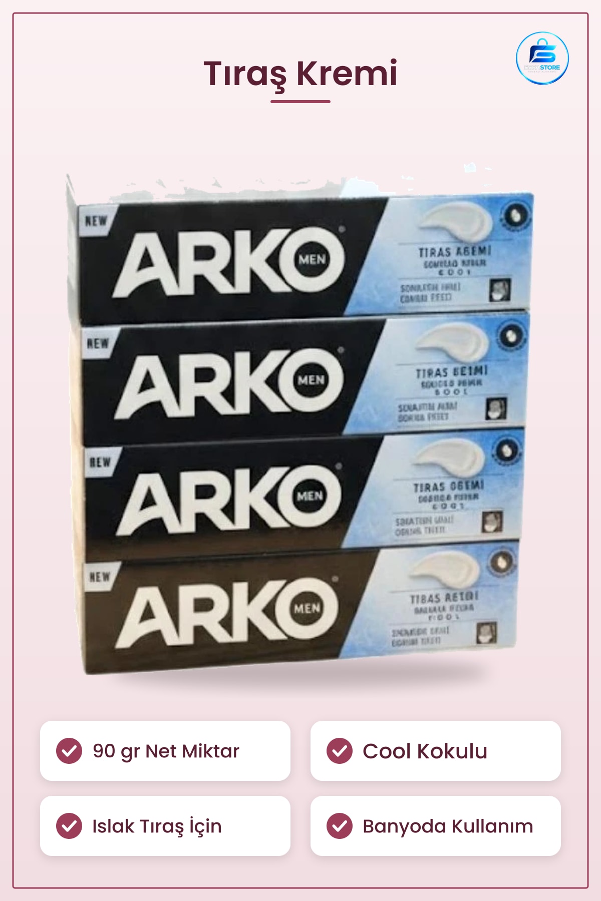 Tıraş Kremi 90 gr Cool Köpük ve Jeli Serinletici Etki Erkek Bakım Ürünü Banyo 1 Adet