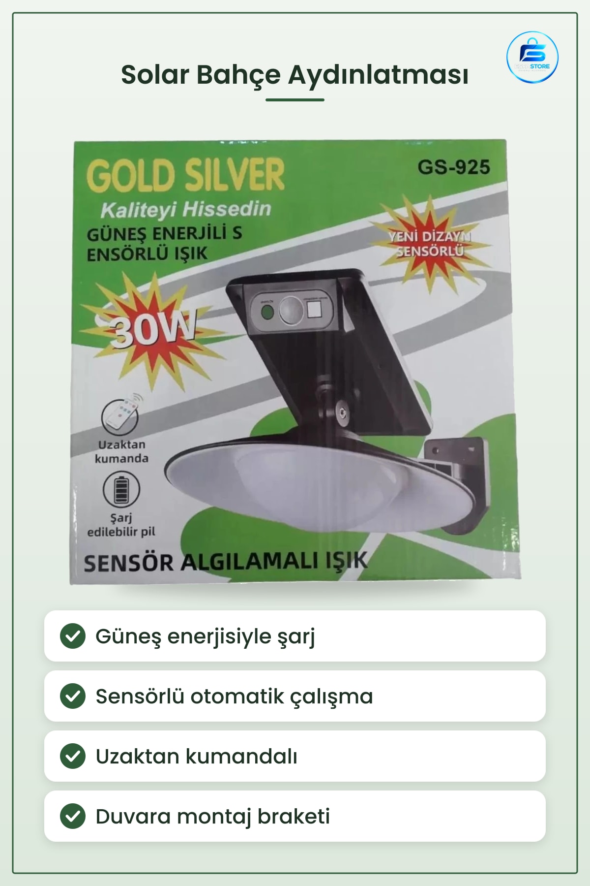 Güneş Enerjili Sensörlü Bahçe Aydınlatması Işık Solar Duvar Lambası Uzaktan Kumandalı Şarjlı
