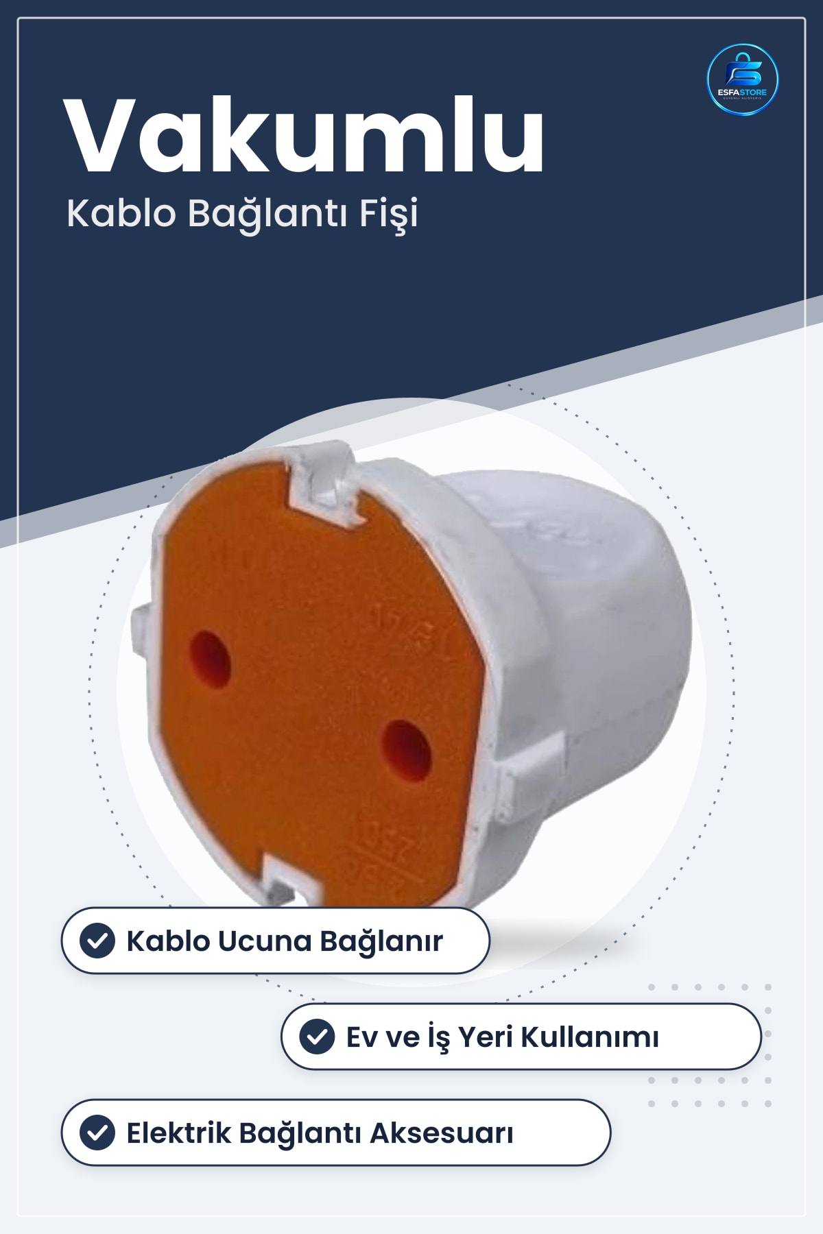 Dişi Fiş Mimoza Vakumlu Elektrik Tesisat Malzemesi Ev Kablo Bağlantı Aksesuarı Kullanışlı