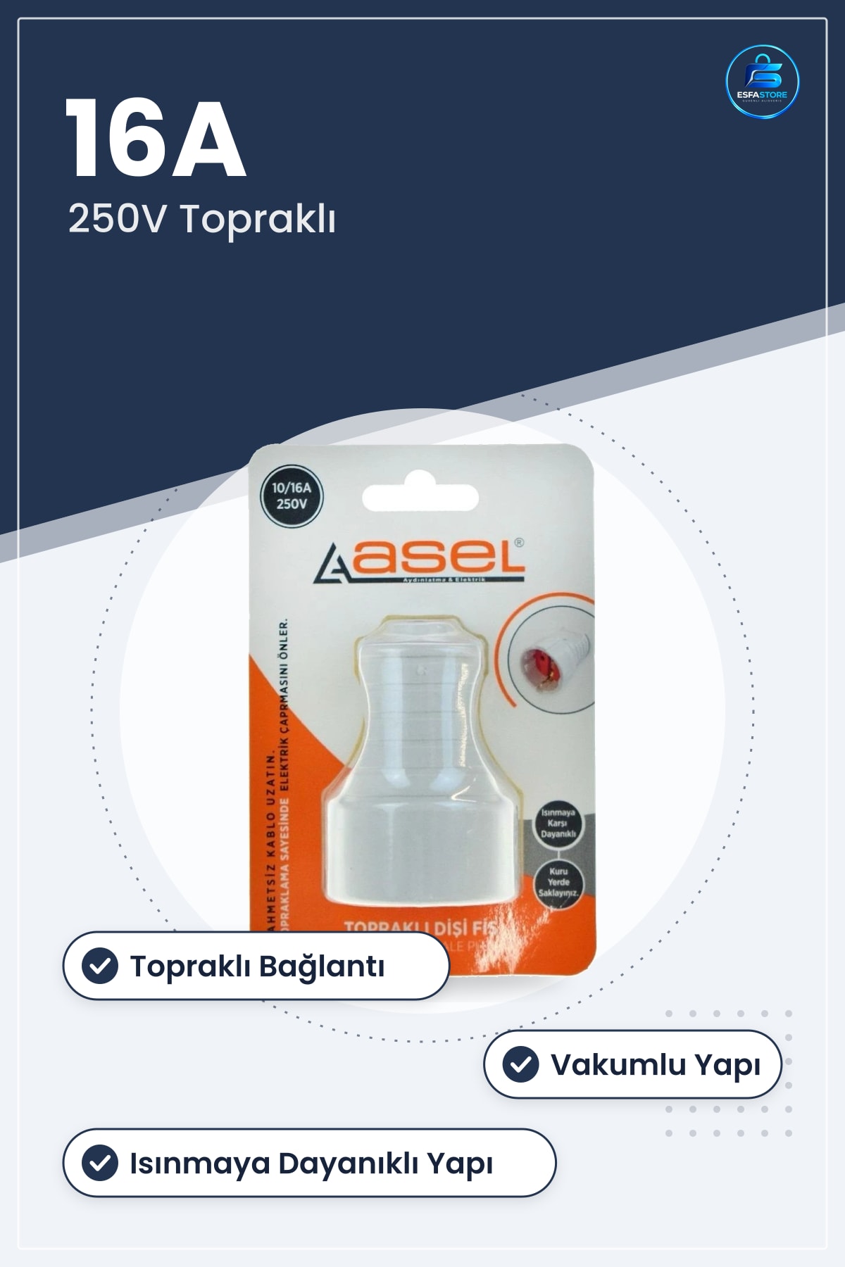 Vakumlu Topraklı Dişi Fiş /16A 250V Elektrik Bağlantı Fişi Kablo Uzatma Isınmaya Dayanıklı