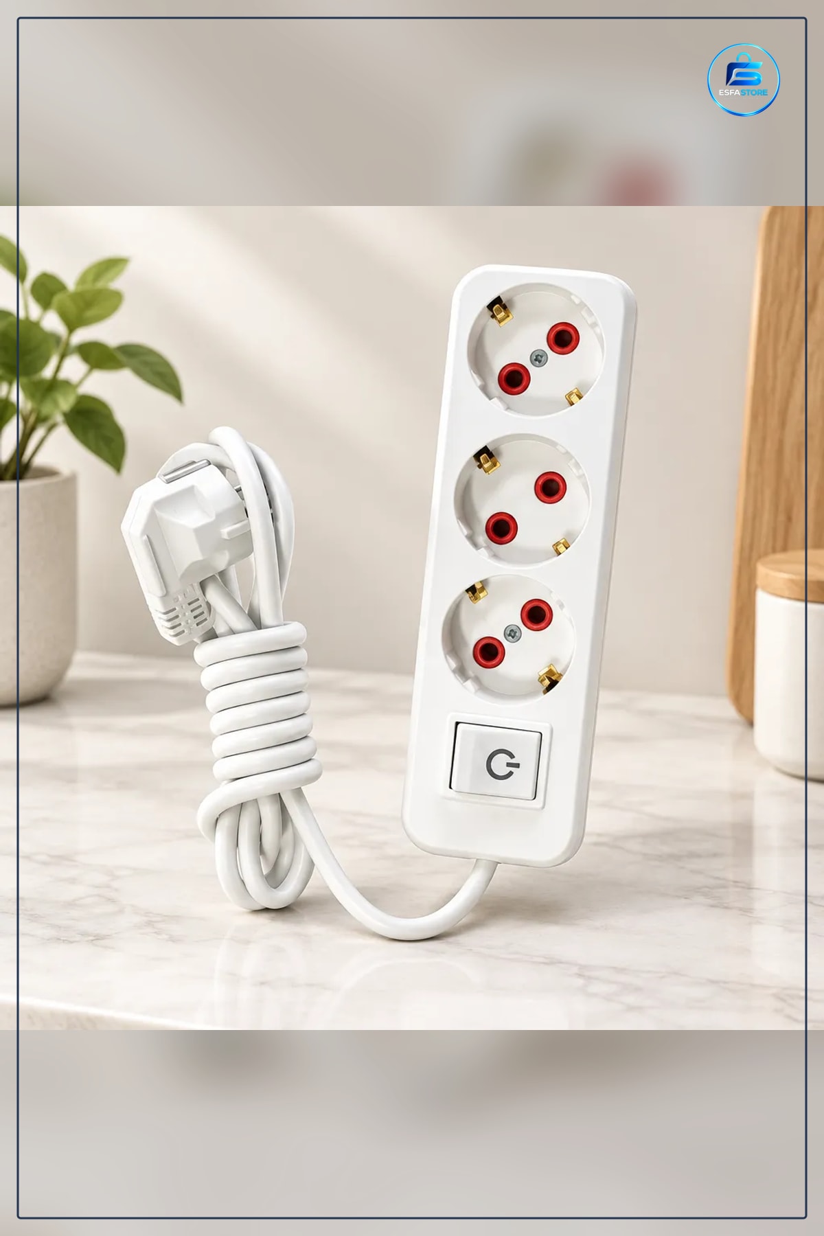 Grup Priz 3 Prizli Topraklı Anahtarlı Uzatma Kablosu 5 m Ev Ofis Kullanımı İçin Elektrik Malzemesi
